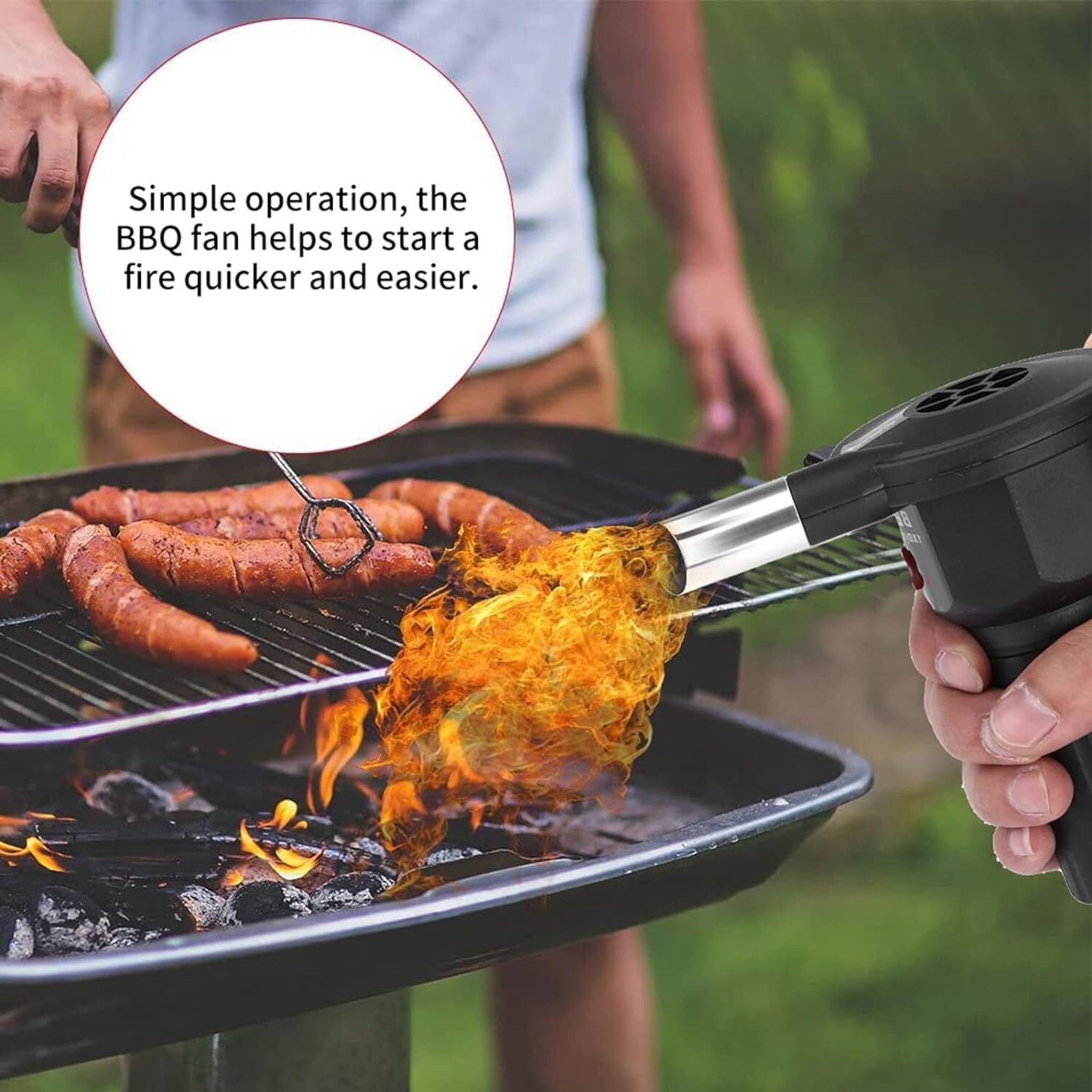 FELIXLEO Grillgebläse BBQ Fan Grill Fön Lüfter Grillgebläse Luftgebläse (1-tlg) – Bild 3 von 5