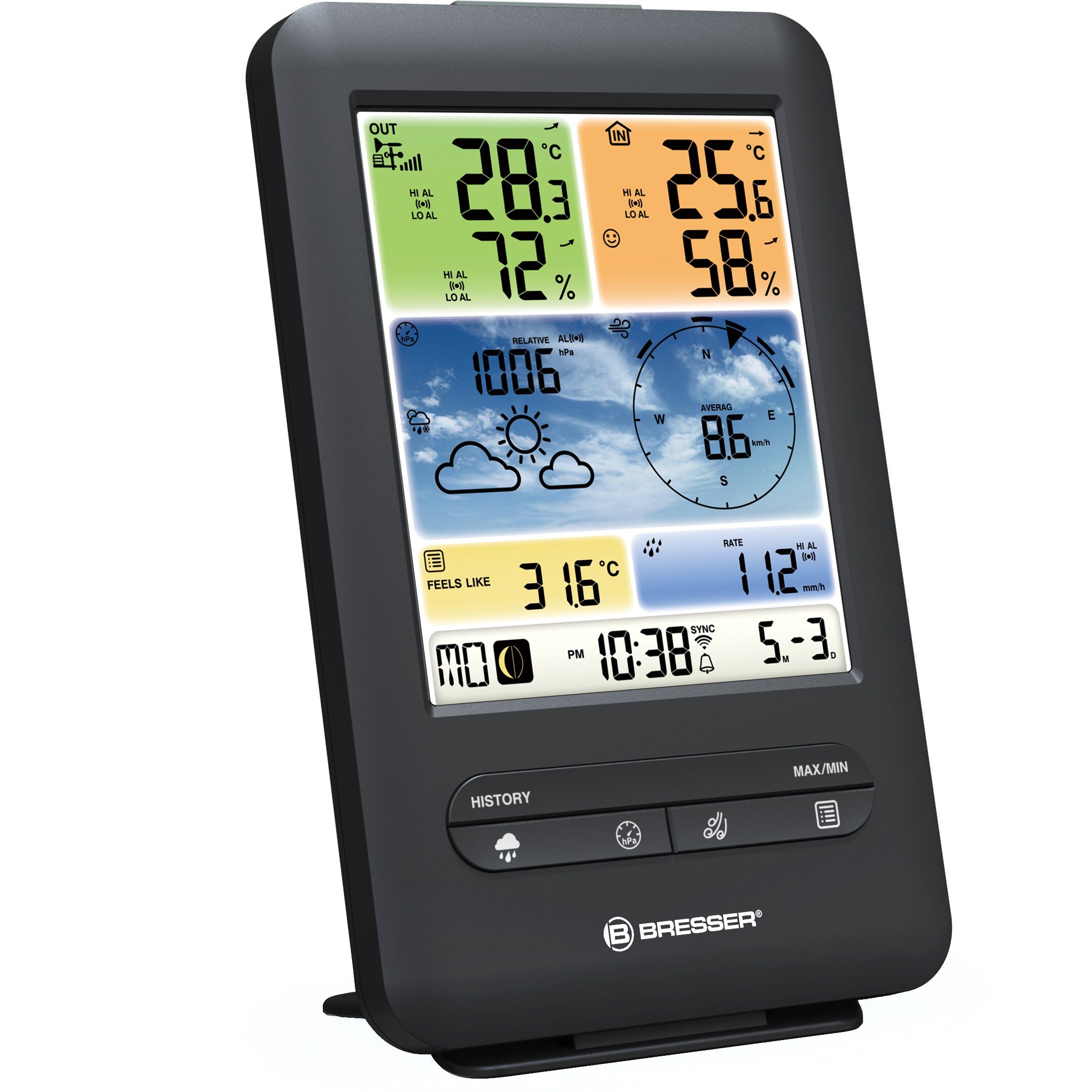 BRESSER BRESSER WLAN-Farbwetterstation mit 5-in-1-Profi-Sensor V Wetterstation – Bild 5 von 5