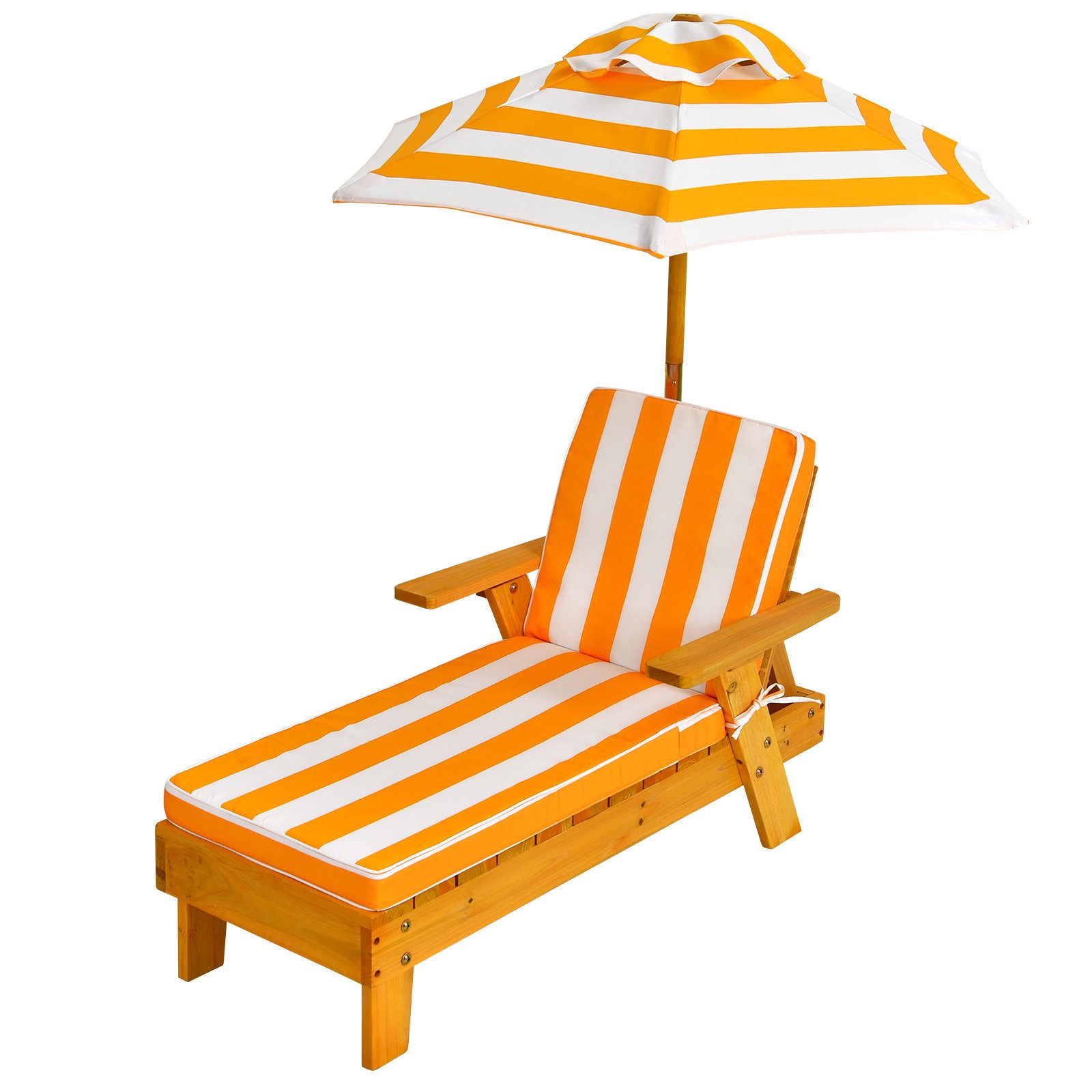 KOMFOTTEU Gartenliege Kinderliege, mit höhenverstellbarem Schirm