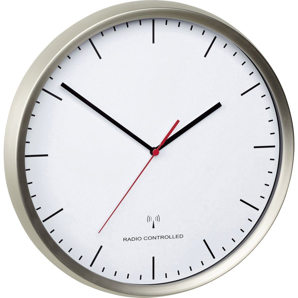 Wanduhr TFA Dostmann 60.3521.02 Funk Wanduhr 30.5 cm x 4.8 cm Edelstahl (gebür