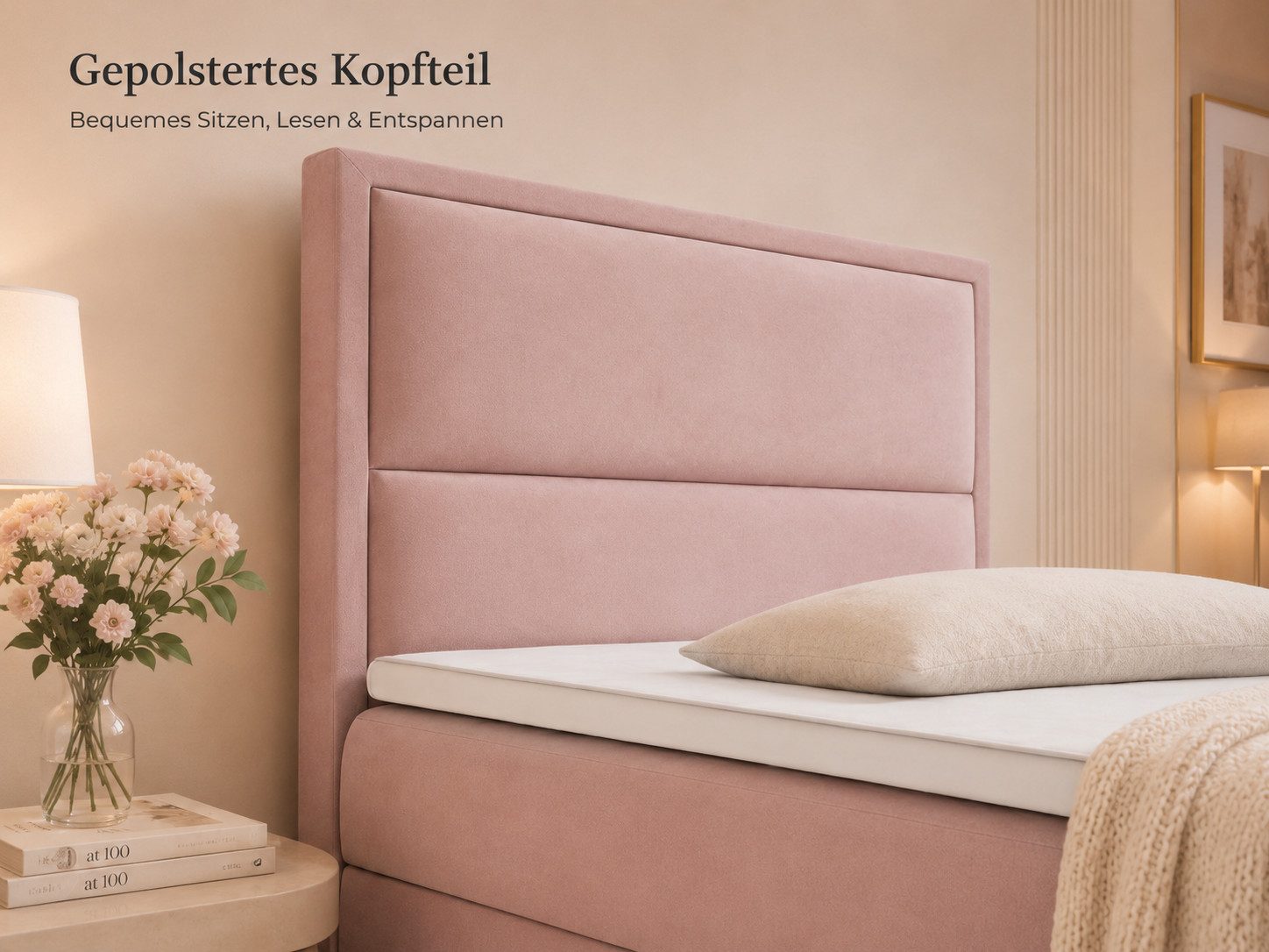 Best for Home Boxspringbett K-11 SINGLE mit Bettkasten, Bonellfederkern, Komfort Topper H3 (Hotelbett, Einzelbett, Kinderbett, Juniorbett, 5-St., 70x200 80x200  – Bild 4 von 5