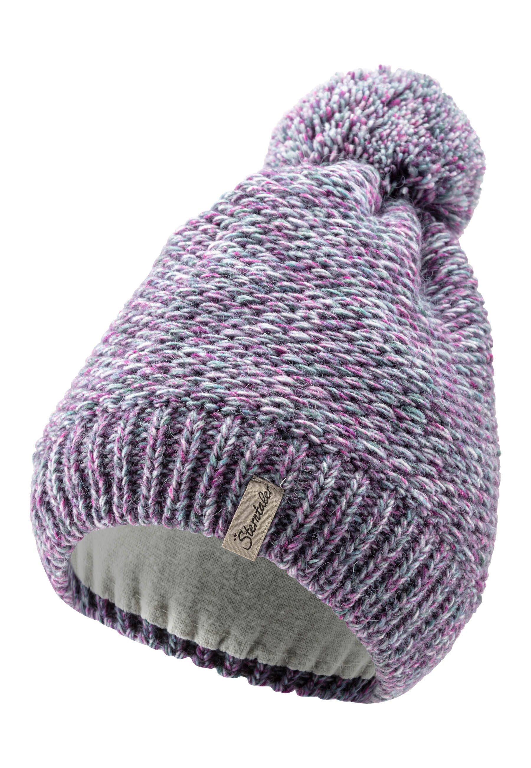 Sterntaler Strickmütze Umschlag in silber