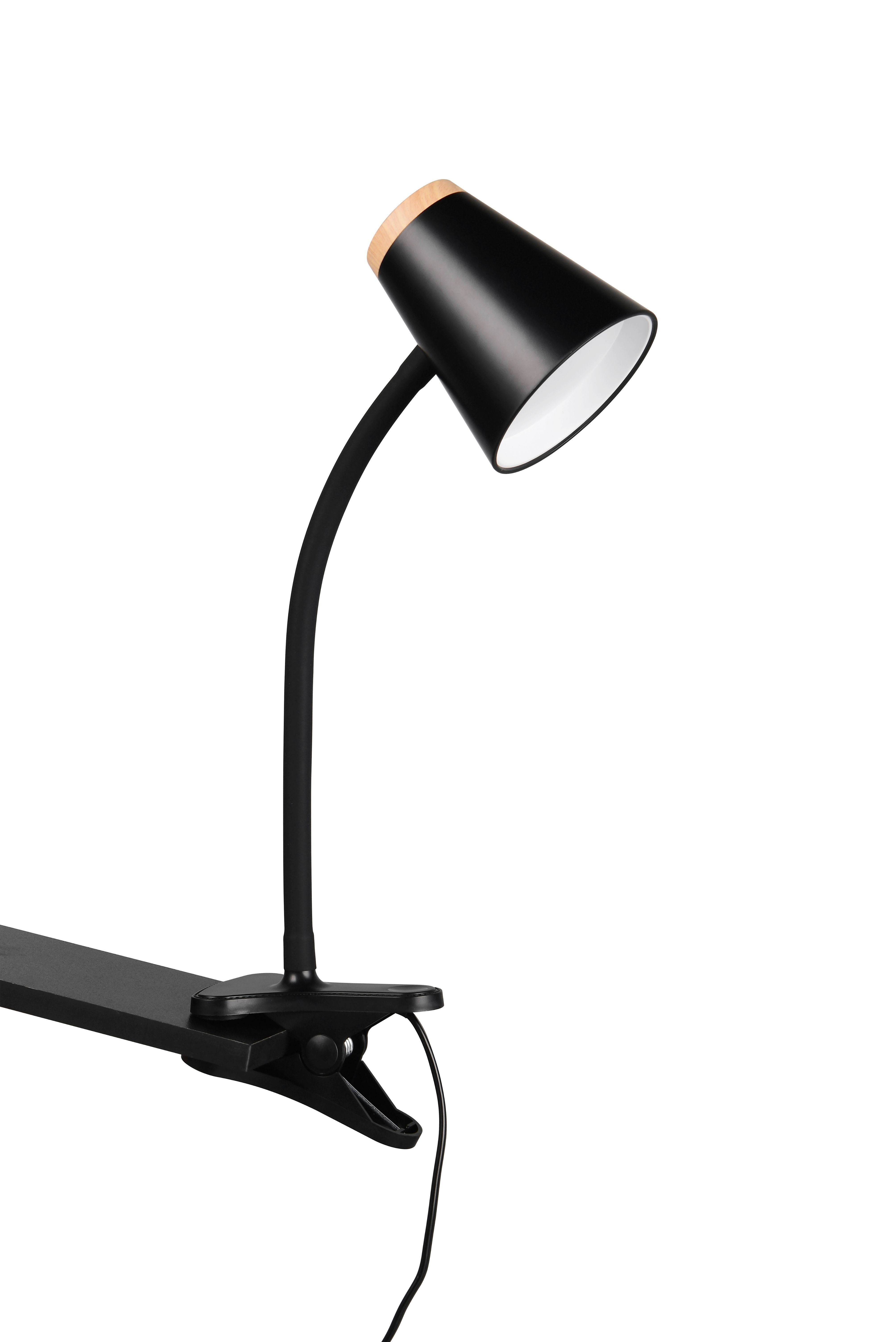lightling LED Klemmtischleuchte Quincy, flexibel schwenkbar, LED fest integriert, warmweiße Lichtfarbe, inkl. Ein- und Ausschalter, aus hochwertigem Metall