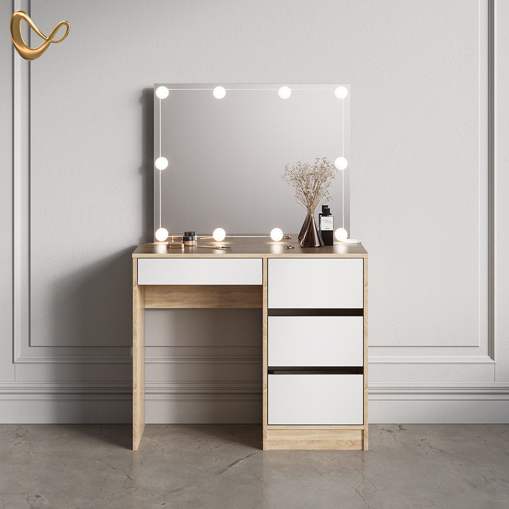 Livinity® Schminktisch Imola, Sonoma/Weiß, 90 cm günstig online kaufen