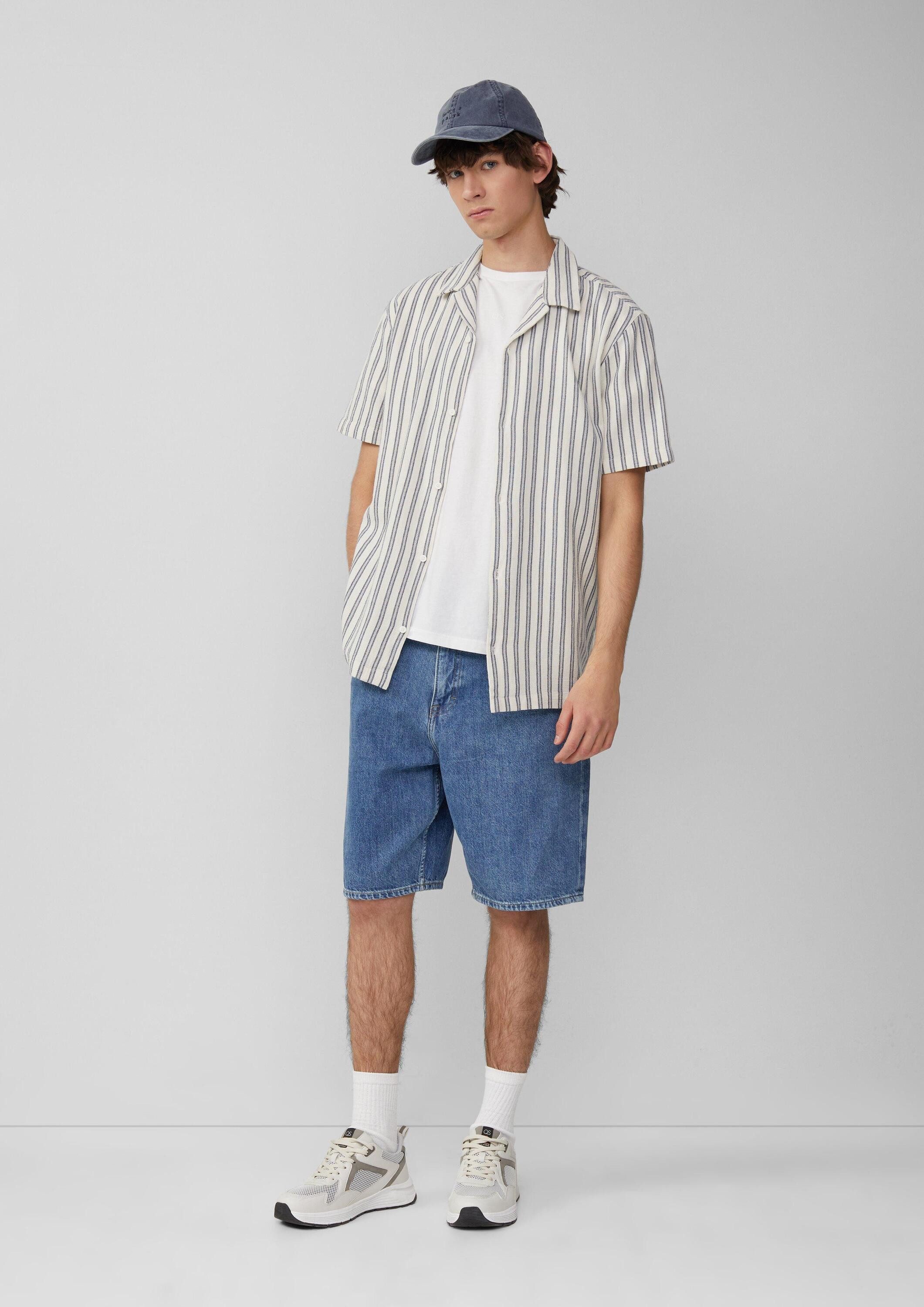 QS Kurzarmhemd Hemd Resort Fit: Hemd mit Strukturstreifen