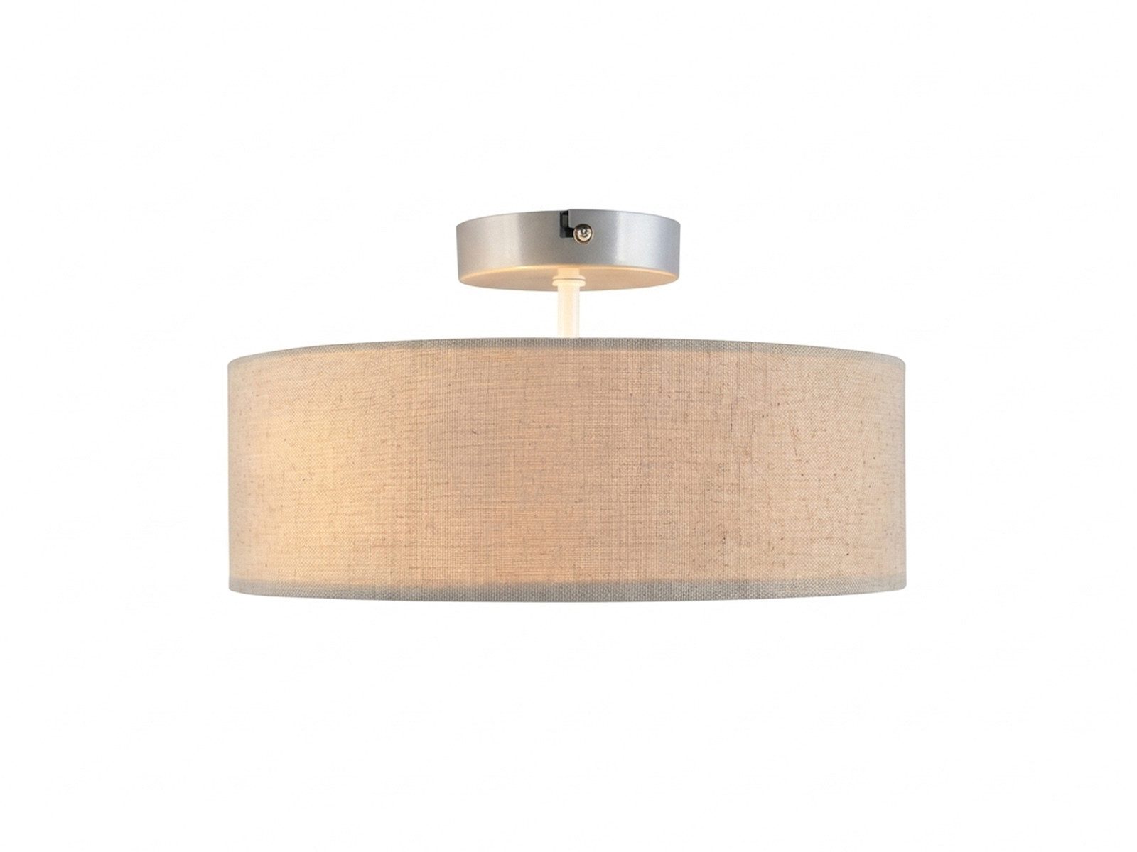 meineWunschleuchte Deckenleuchte mit Stoff Lampenschirm Leinen Ø 30cm, ohne Leuchtmittel, kleine Stoff-Lampe, gemütliche Deckenlampe, E14 Schlafzimmerlampe