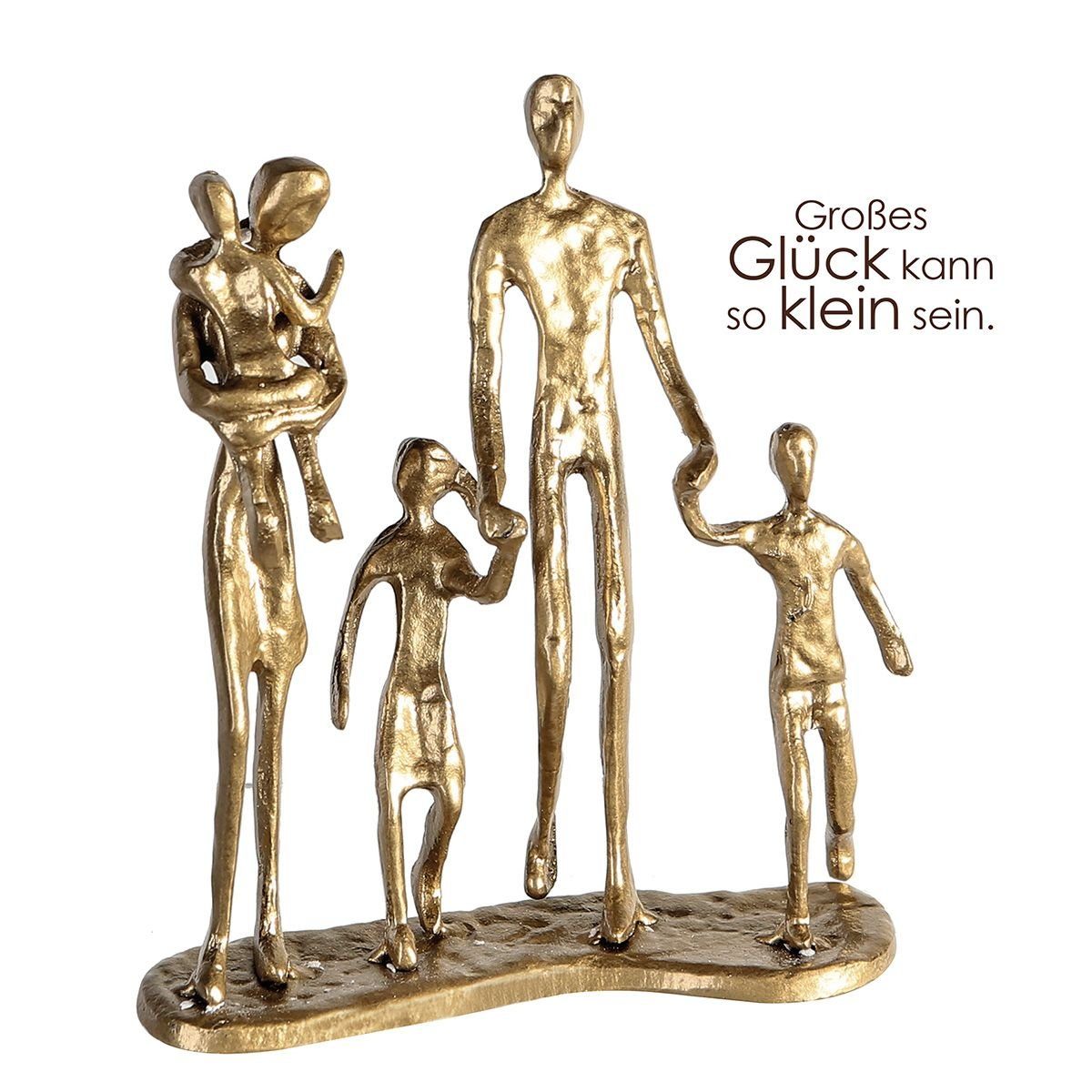 aus Dekoobjekt "Familie" Eisen Design K Handgefertigte GILDE Skulptur mit 3 goldfarbene