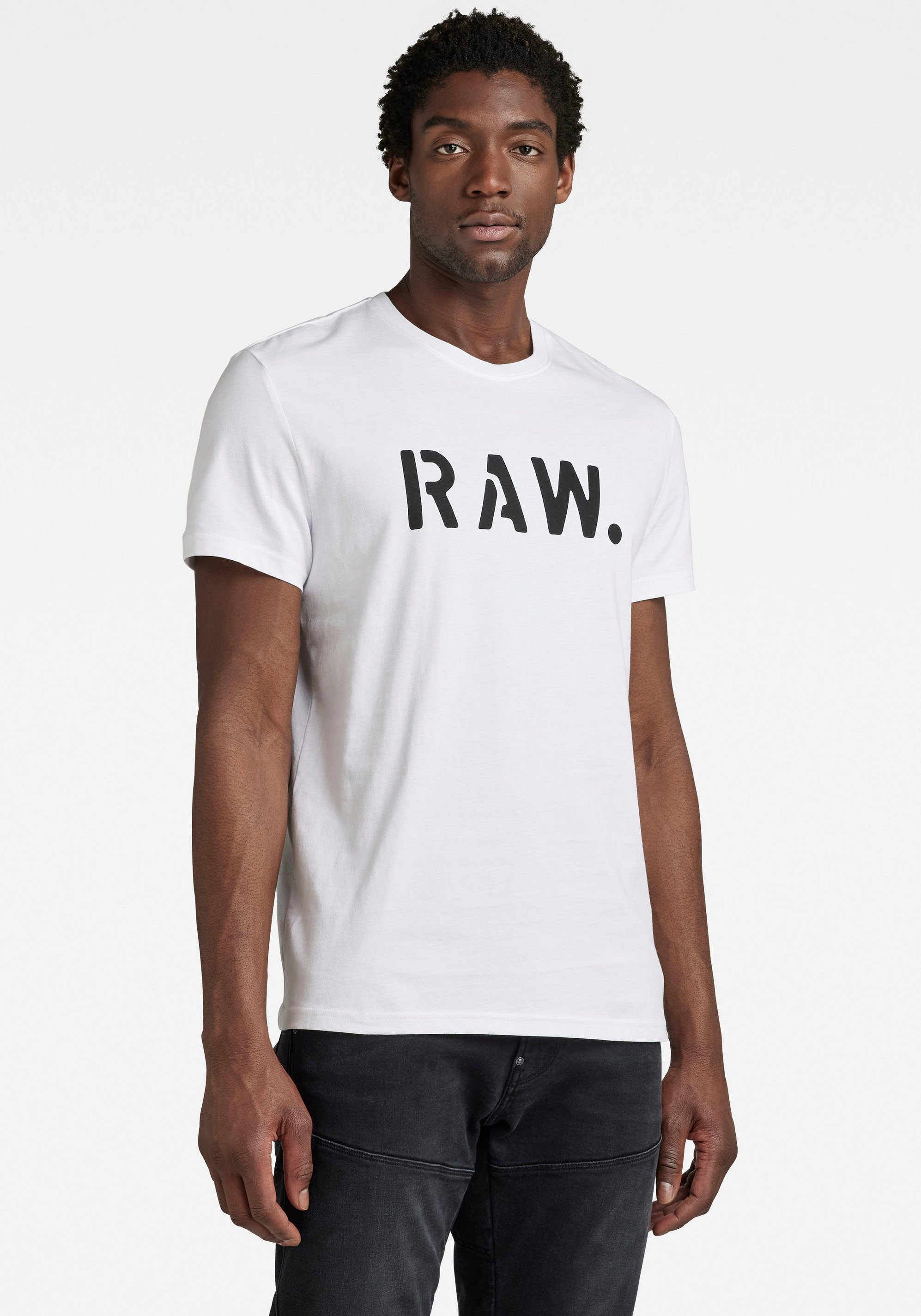 RAW Stencil G-Star Print-Shirt white RAW T-Shirt