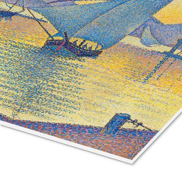 Posterlounge Forex-Bild Paul Signac, Hafen im Sonnenuntergang, Badezimmer Maritim Malerei