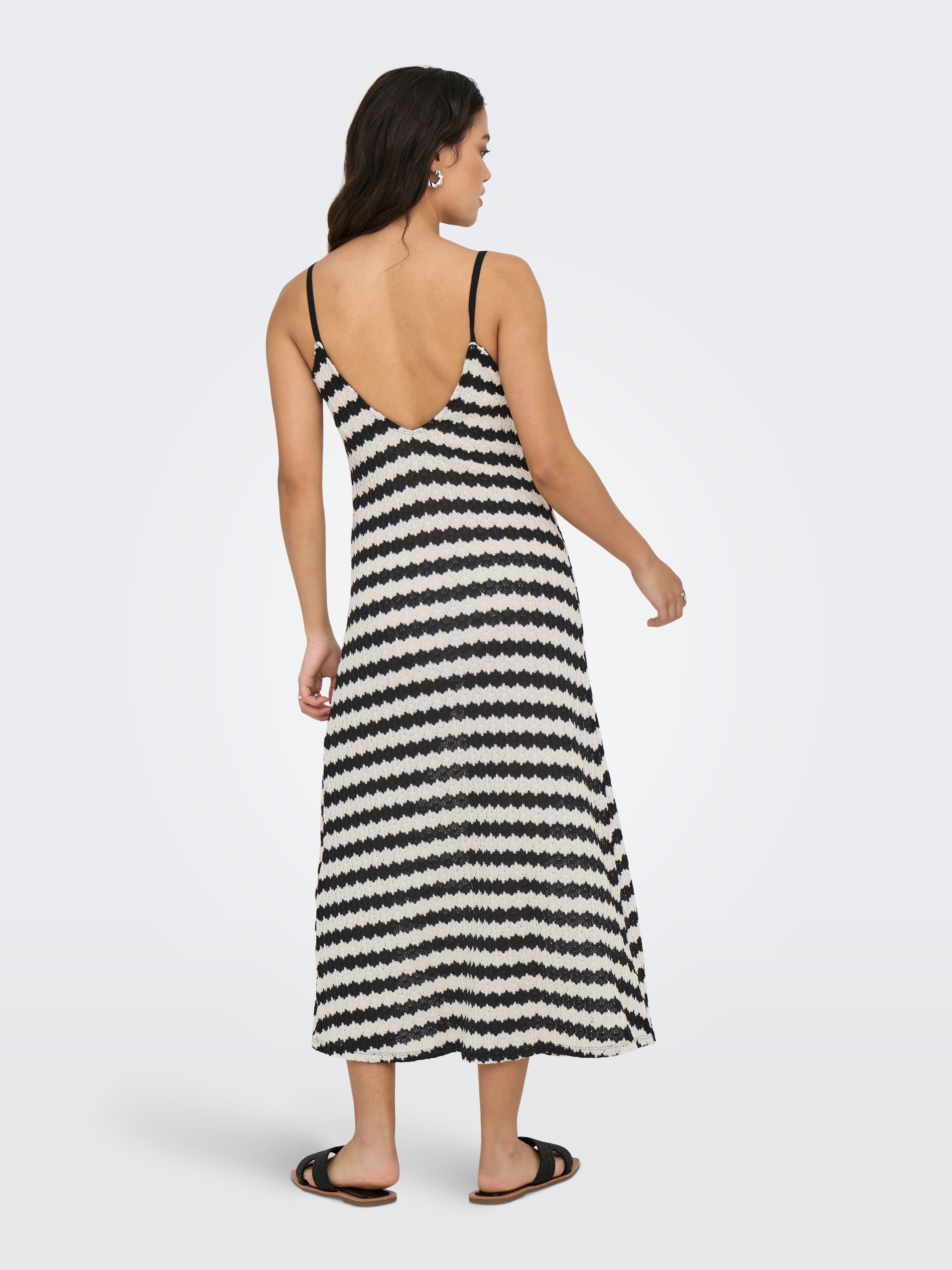 ONLY Trägerkleid ONLEVARA S/L STRIPE DRESS JRS NOOS Materialmix, regular fit