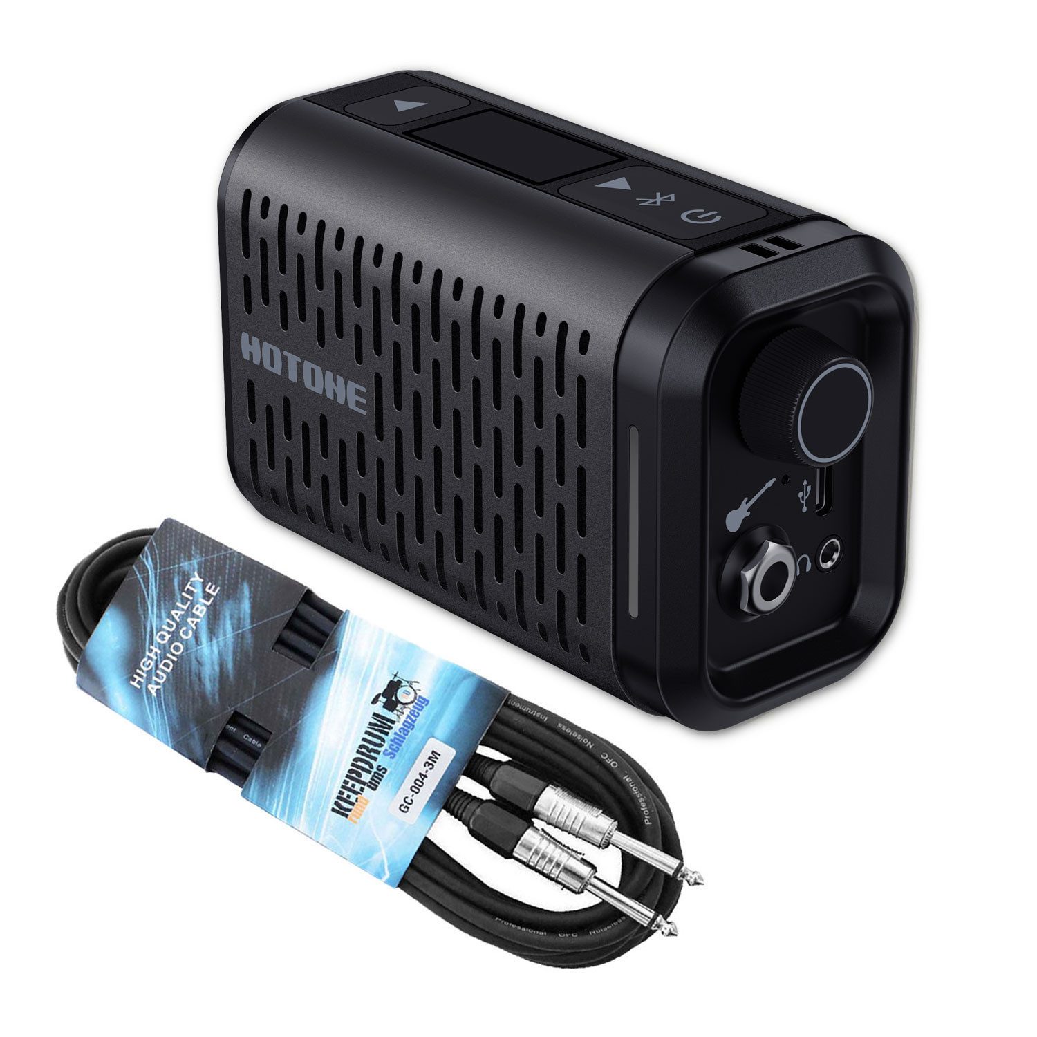 Hotone Hotone Gitarren-Verstärker AP-5BK Pulze Mini mit Klinkenkabel Verstärker (Anzahl Kanäle: 1, 5 W, Vorteils-Set mit Klinkenkabel)
