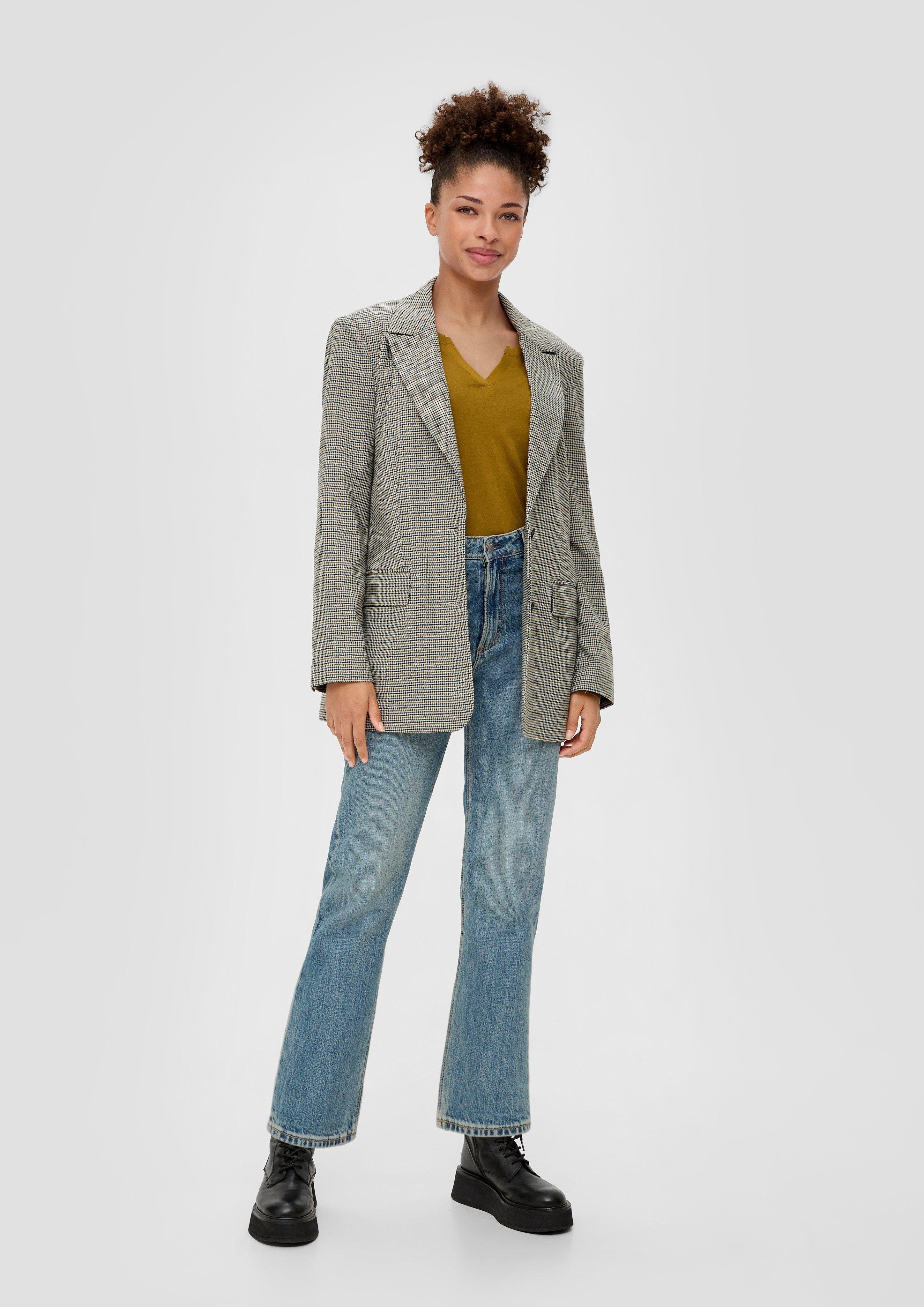 QS 5-Pocket-Jeans Megan Mom Ankle-Jeans / Regular Fit / High Rise / Straight Leg Waschung
