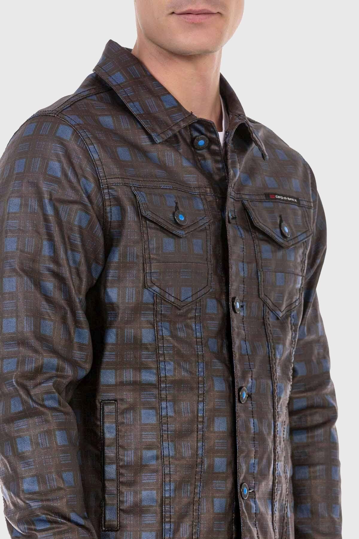 Cipo & Baxx Fieldjacket Jacke mit coolem Karo-Muster