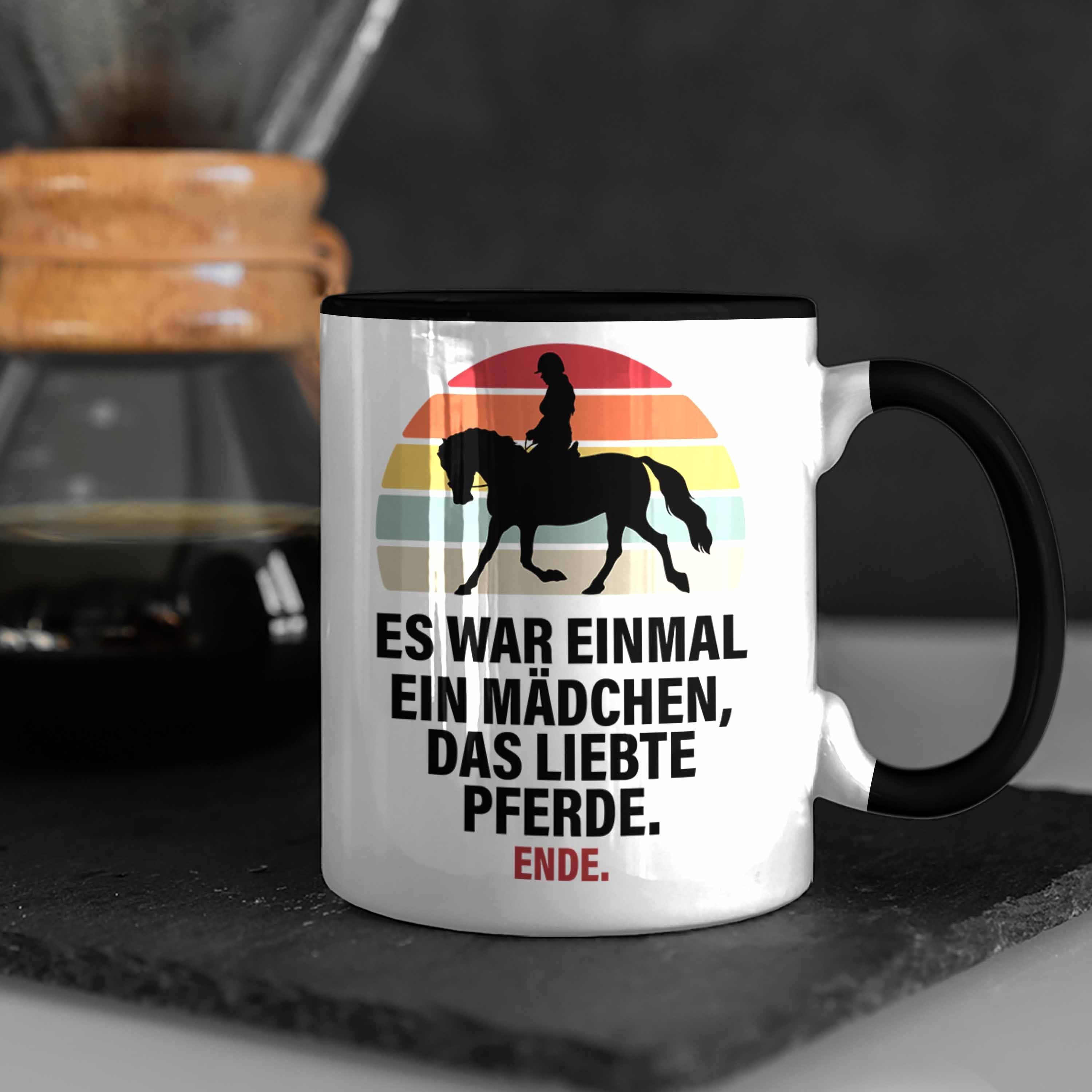 Tasse Trendation Mädchen Pferdeliebhaber Pferde Trendation Reiterin Geschenke - Lustig Tasse Pferde Geschenk Schwarz