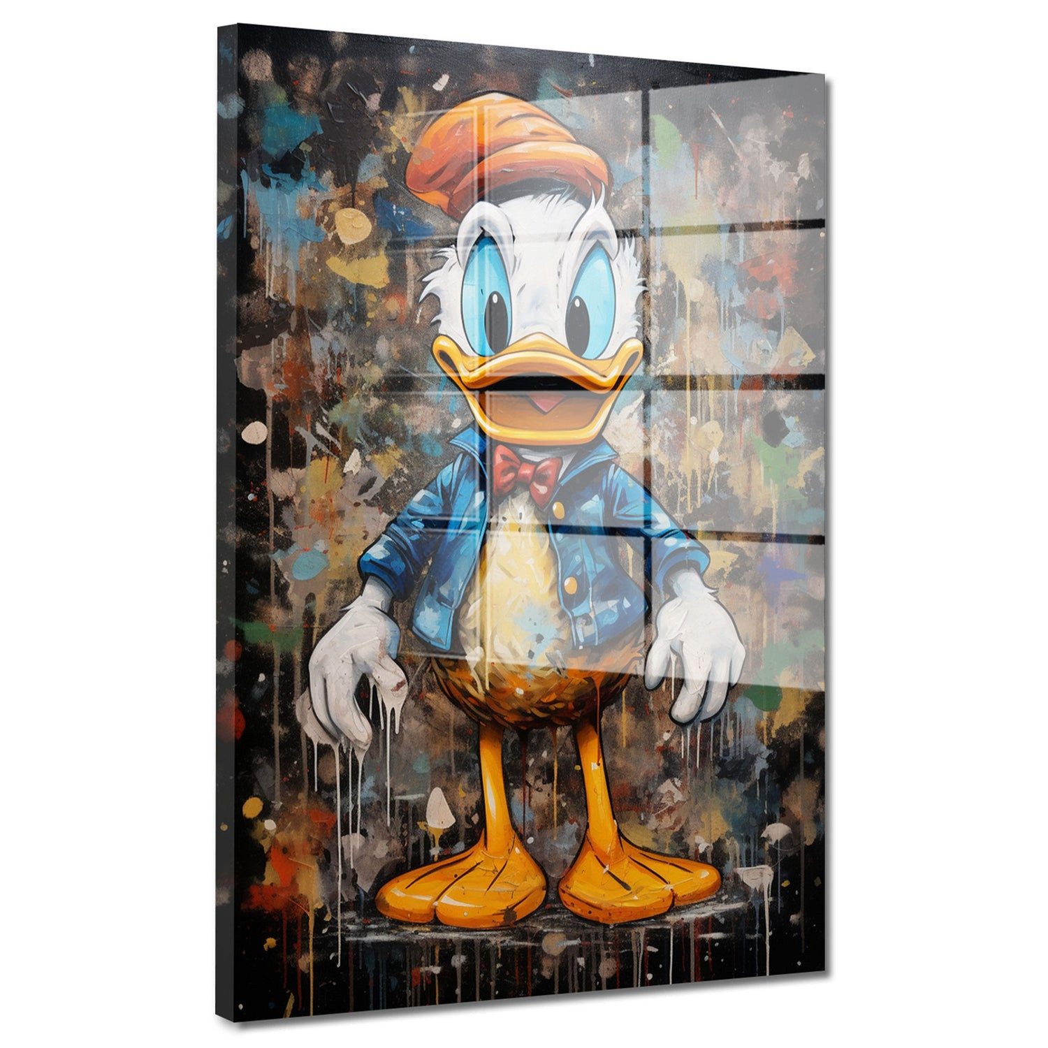 Acrylglasbild Comic Duck abstrakt Pop Art Style Acrylglas Wandbild Bild Wanddeko Woh