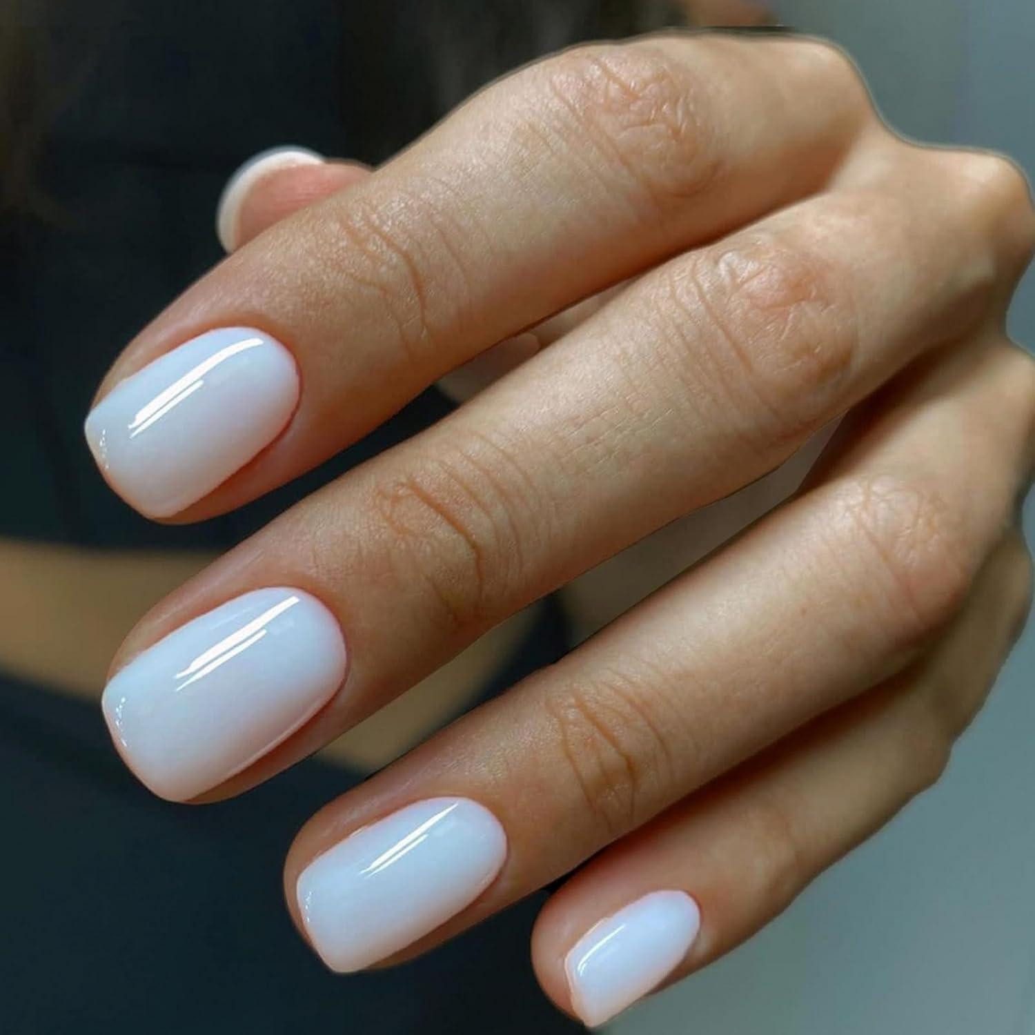 LuxusKollektion Kunstfingernägel Nägel Acrylic Falsche Quadratisch Fullcover 24 Creme Weiß