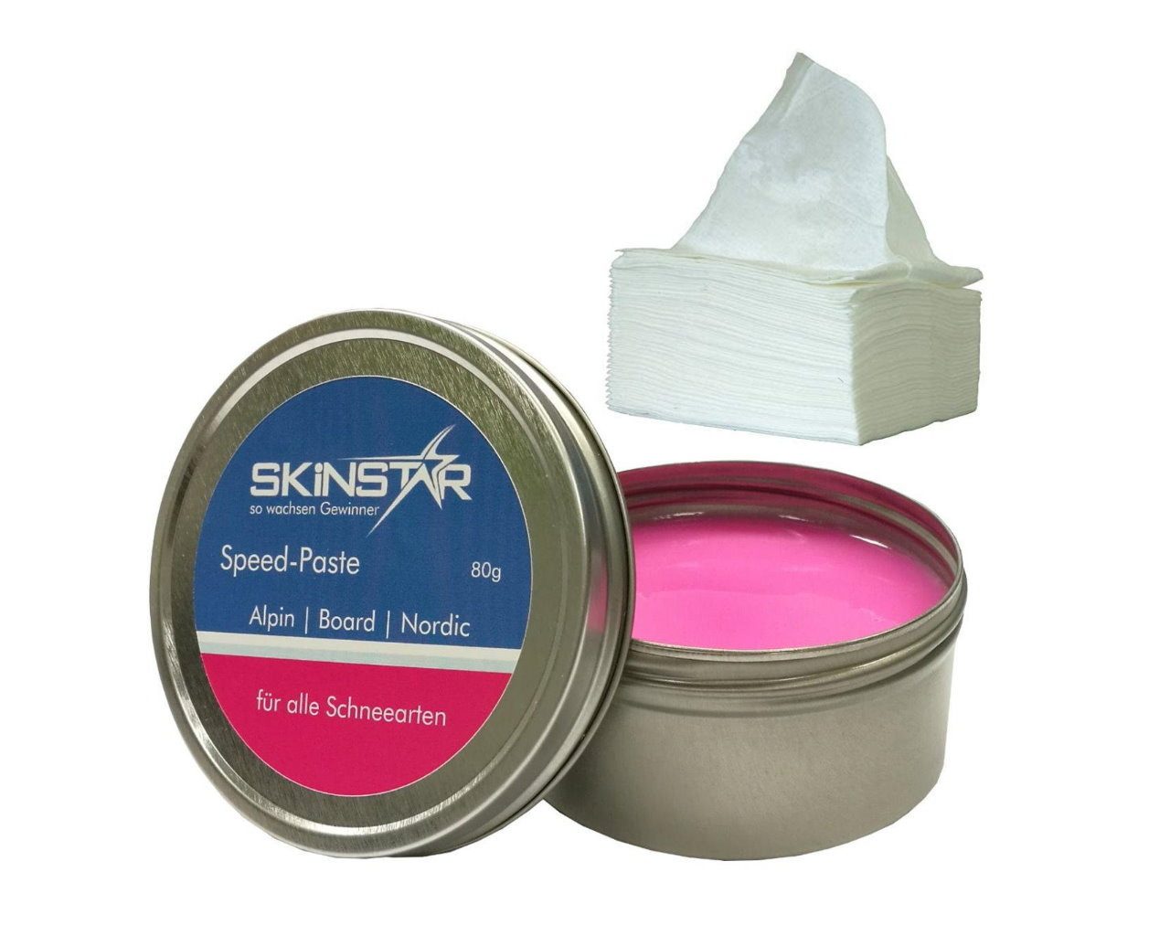 SkinStar Ski SKINSTAR Racing Speed Paste Skiwax Skiwachs Wachs 80g Fleece