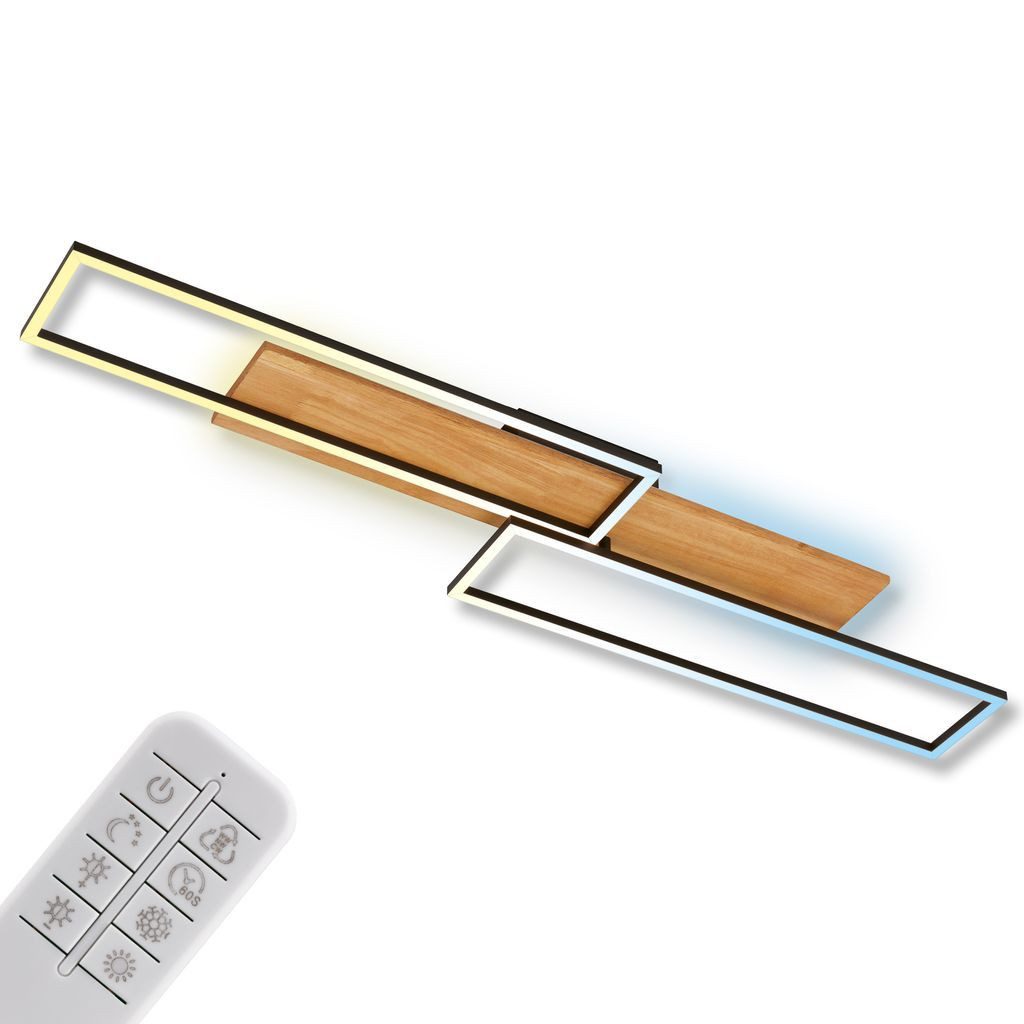 Briloner Leuchten LED Deckenleuchte 3809014, Dimmfunktion, LED fest integriert, 2700K - Extra-Warmweiß, LED Deckenlampe, 110x25x8,5cm, 37,5W, Wohnzimmer, Schlafzimmer