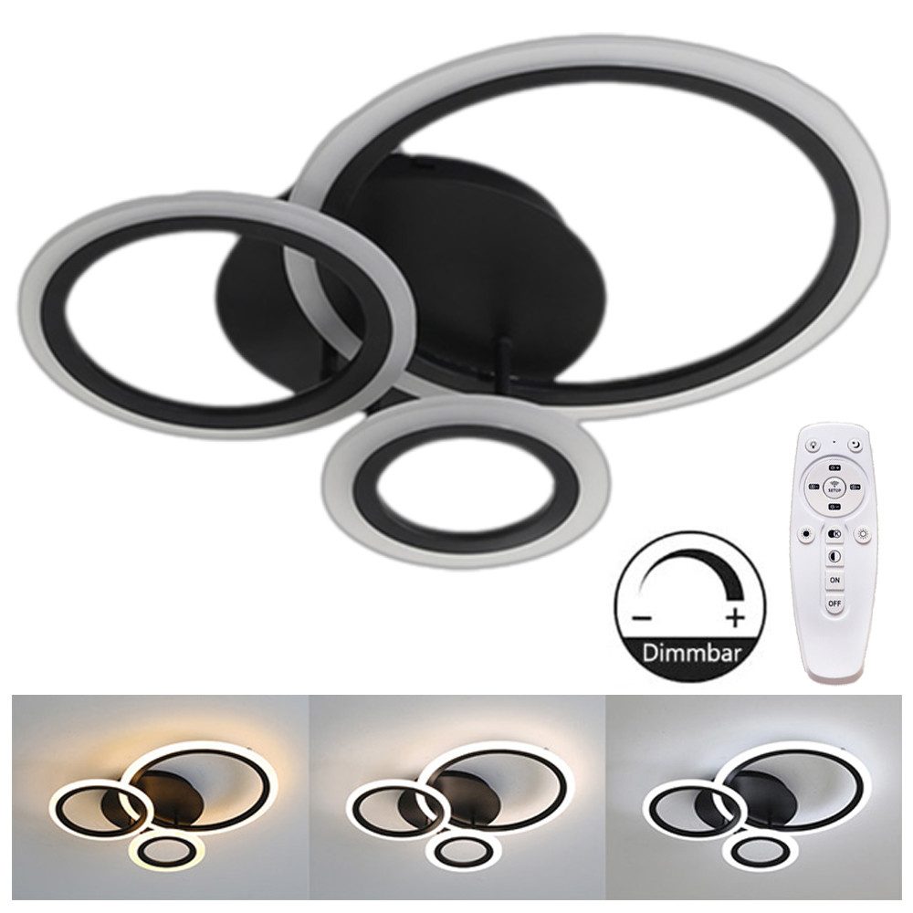 Rosnek LED Deckenleuchte Modern Deckenlampe Dimmbar mit Fernbedienung 3000k günstig online kaufen