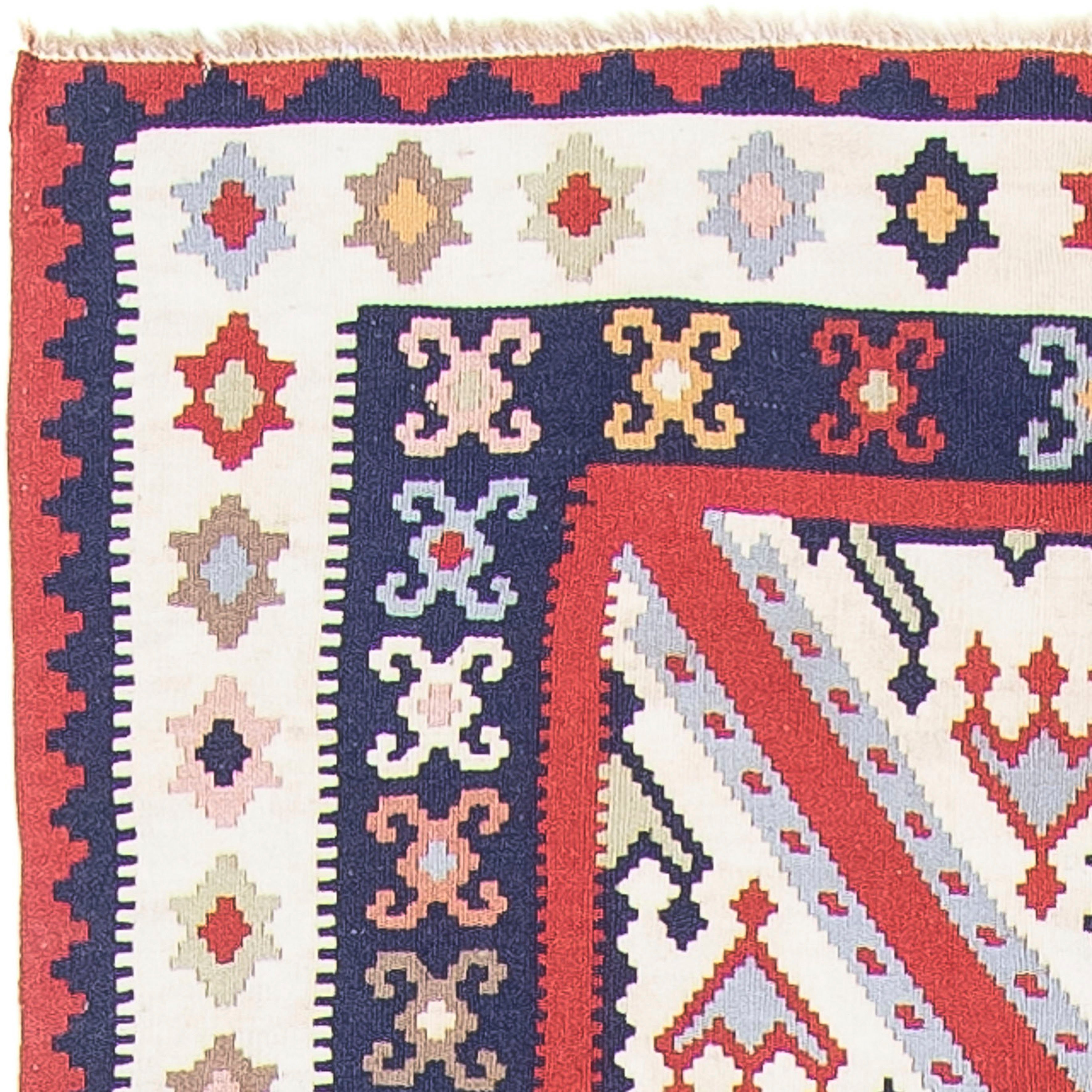 Oriental Wollteppich - Kelim morgenland, cm 4 mm, 100 Einzelstück 384 mehrfarbig, - x Höhe: rechteckig, - Wohnzimmer,