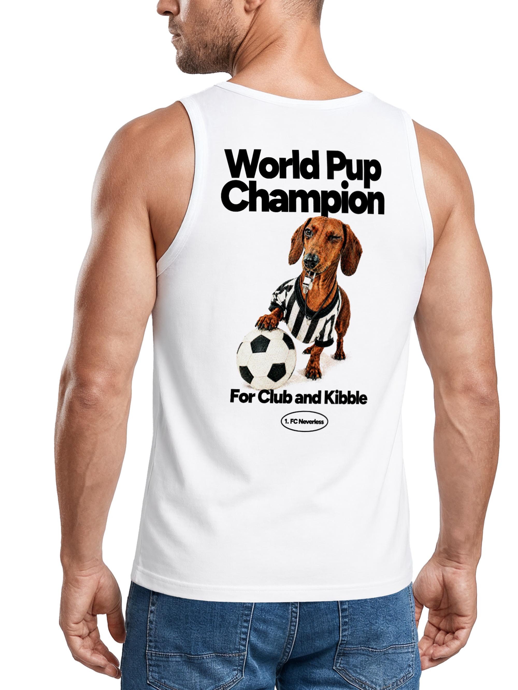 Neverless Tanktop Tanktop Herren mit Grafik-Print - Fussball Design Soccer Dackel - mit Print
