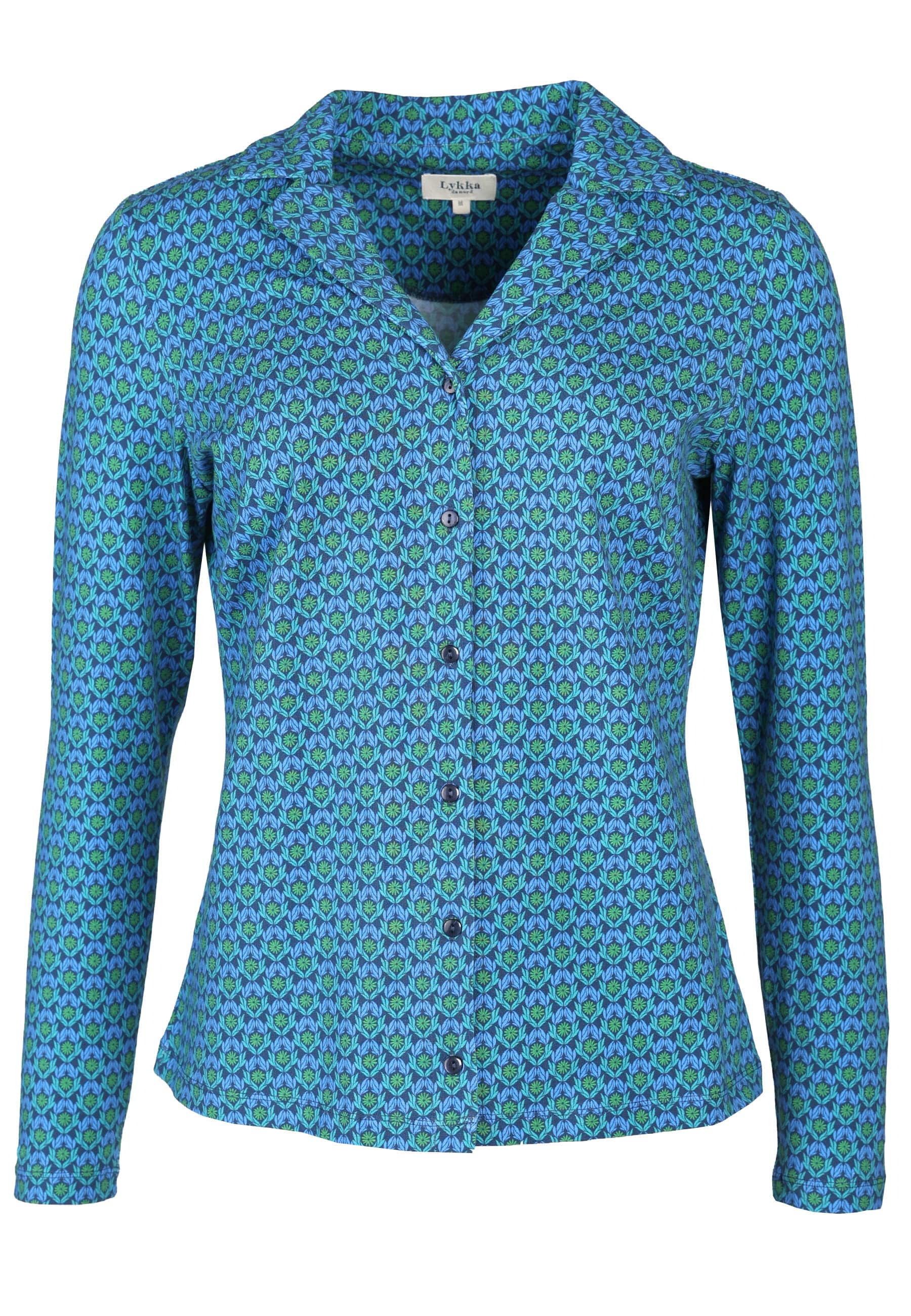 Lykka du Nord Klassische Bluse Celeste daisy