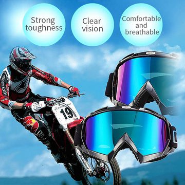 NATICY Skibrille Motocross Brille ATV MTB DH Winddicht Skifahren Moto Bike Brille Glas