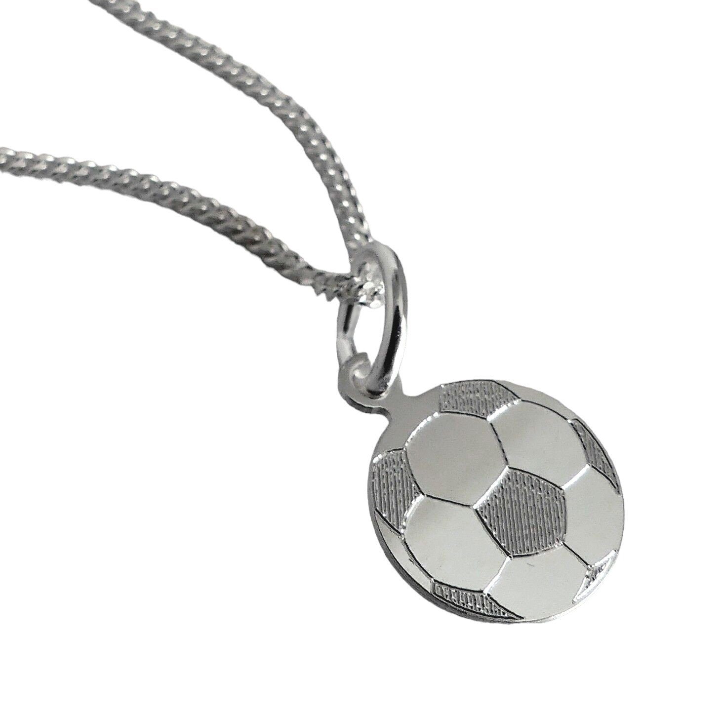 NICEANDnoble Kette mit Anhänger 925er Sterlingsilber Panzerkette mit Anhänger Fußball-Plakette