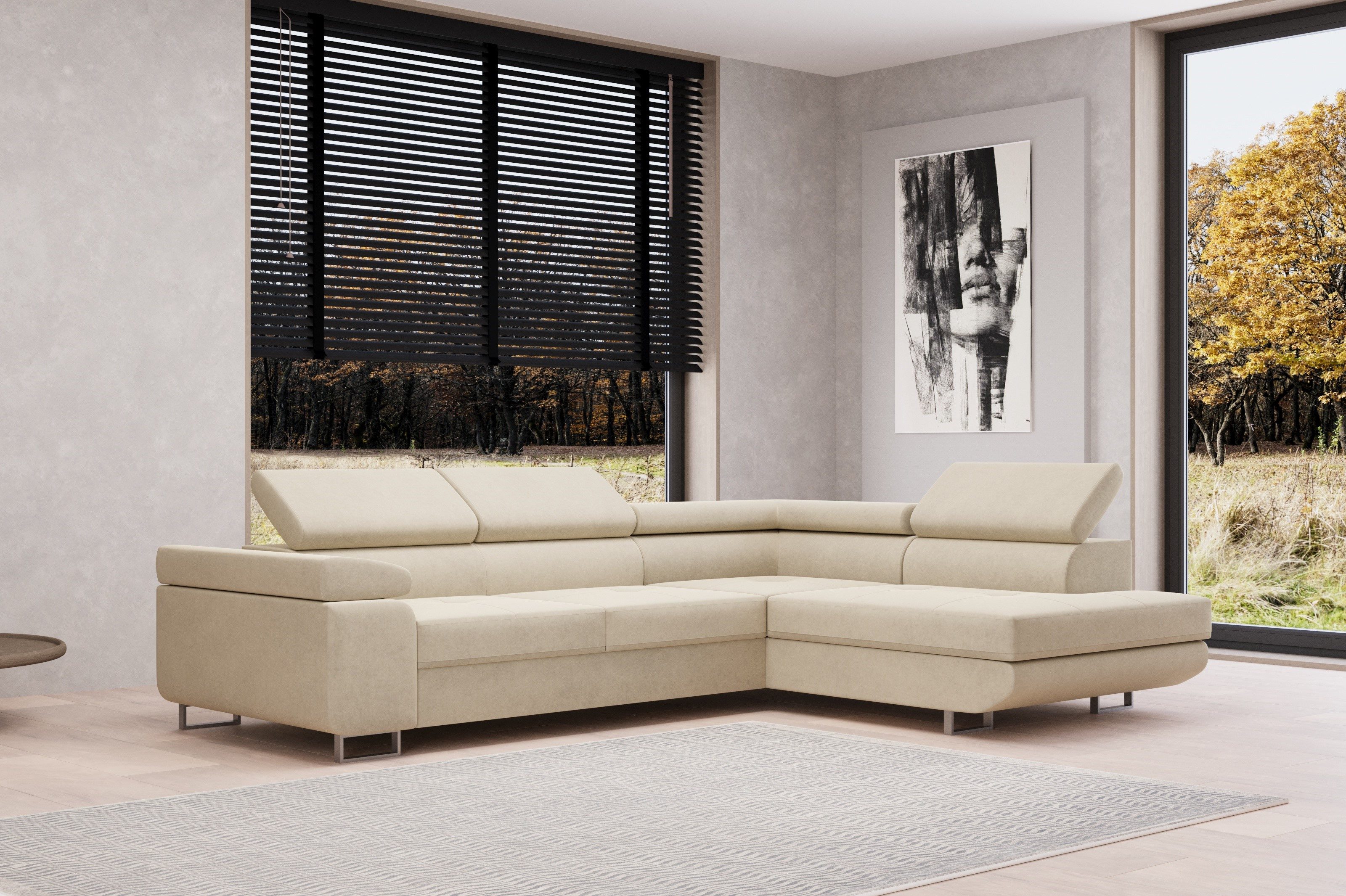 MOEBLO Ecksofa BUZZ L, Samt/Velour, Verstellbaren günstig online kaufen