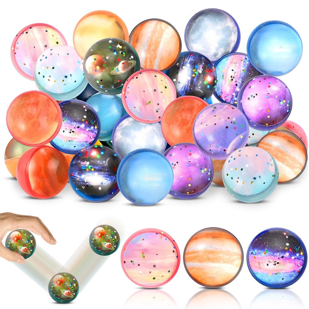 CLTYQ Flummi 30 Stück Flummies für Kinder, Flummi Planeten Spielzeug Geschenk (30-St), give aways mitgebsel Kindergeburtstag gastgeschenke Partygeschenke
