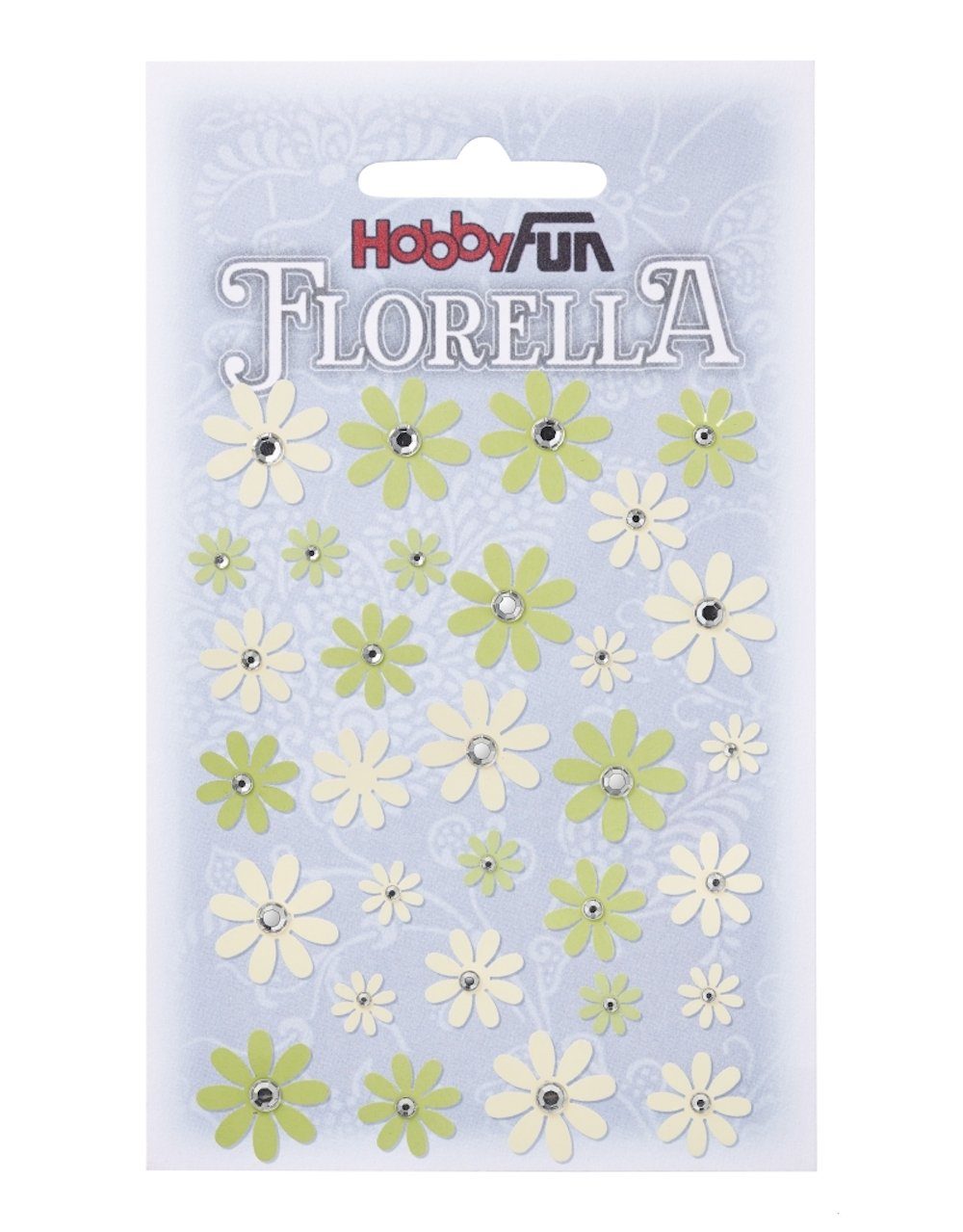 HobbyFun Dekofigur FLORELLA Papier-Blüten Design I, grün-creme, Btl.