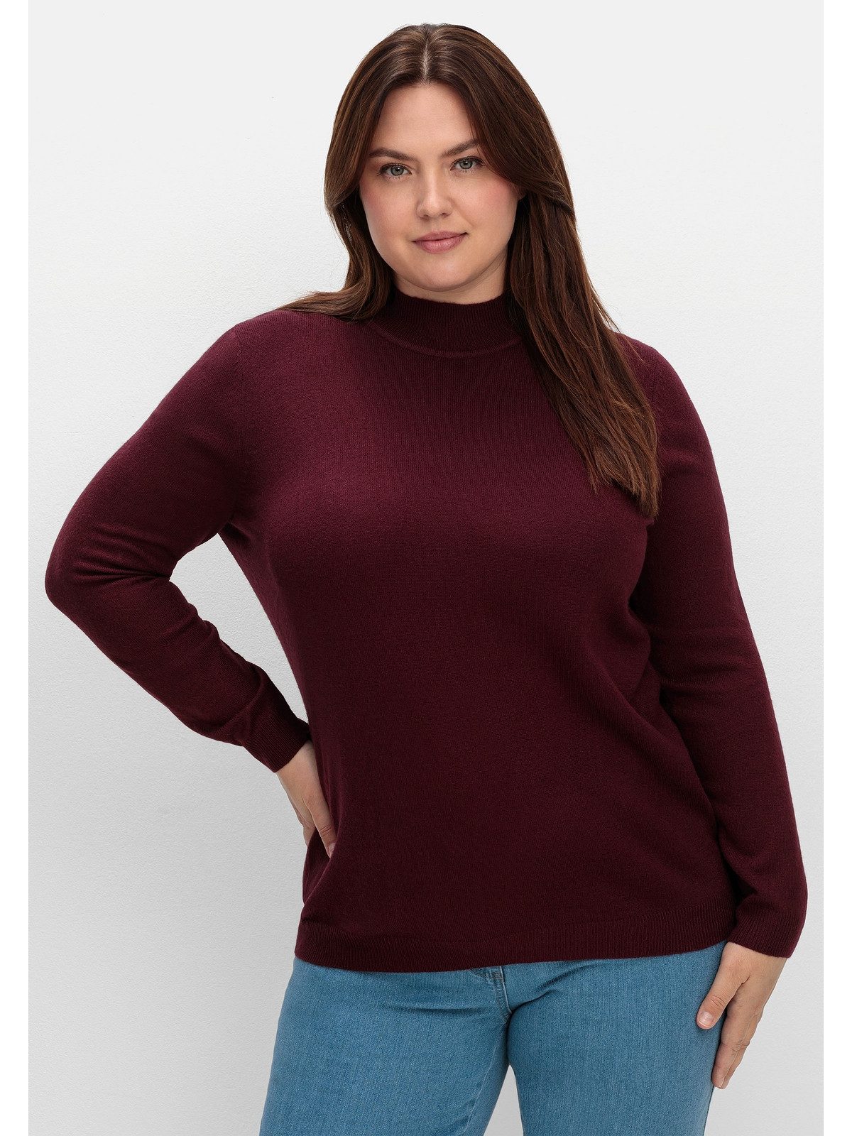 Sheego Stehkragenpullover Große Größen in weicher Qualität