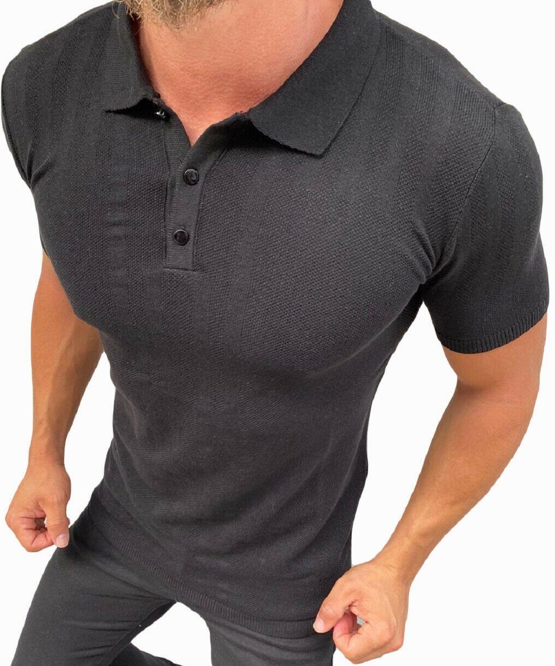 Megaman Jeans Kurzarmhemd MEGAMAN Poloshirt Herren Polohemd Baumwolle