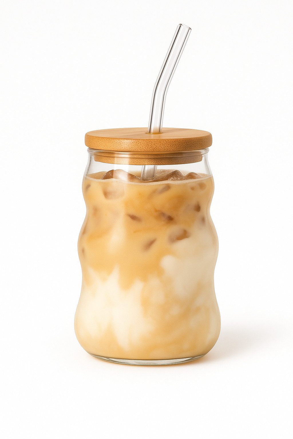 ROY Cocktailglas 500ml Trinkglas für Smoothies & Bubble Tea, 1-tlg., Glas, Mit Deckel, mit Glasstrohhalm, BPA-frei, wiederverwendbar