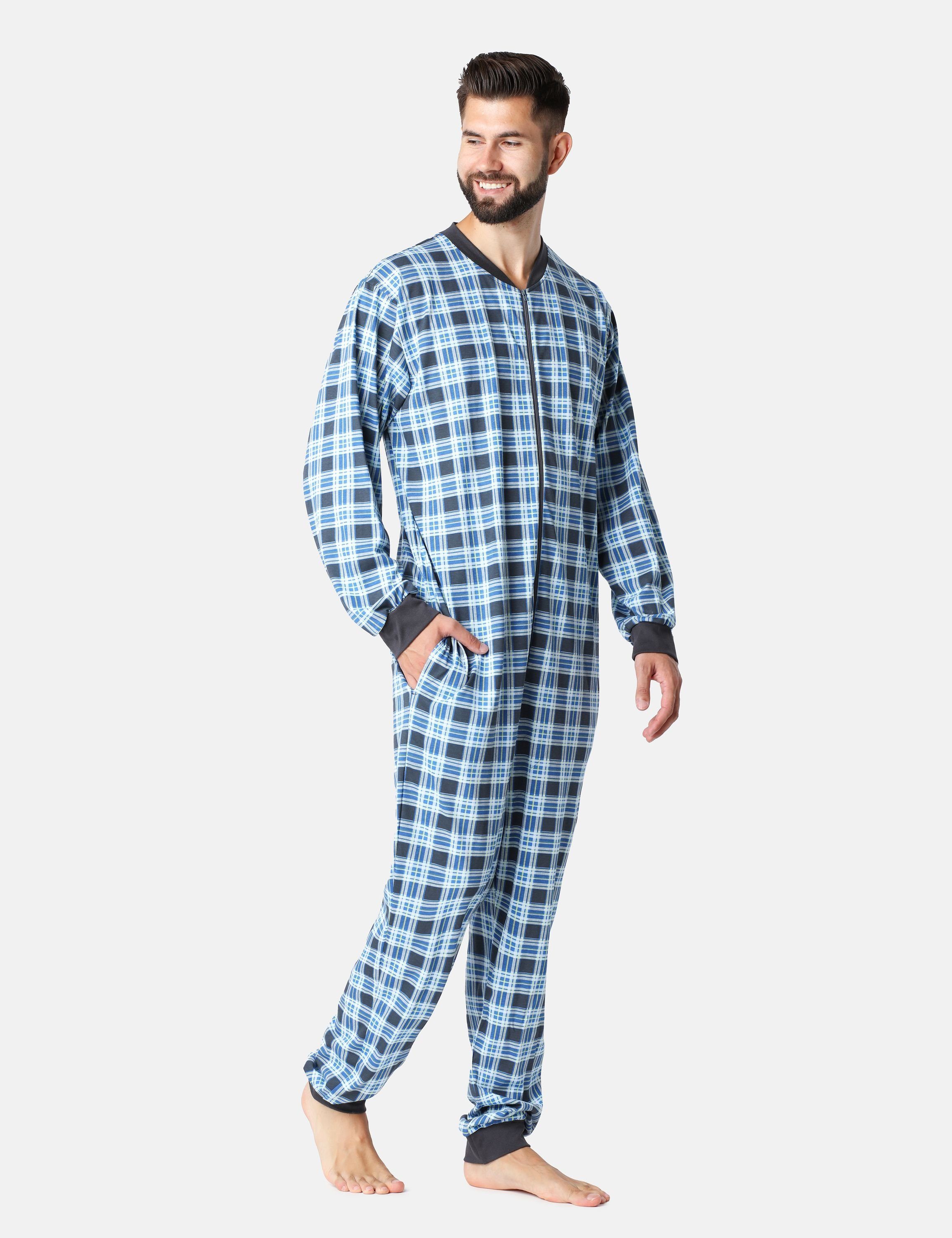 Schlafoverall Herren Schlafanzug Timone Schlafanzug Karierrt (9632301) TI30-119