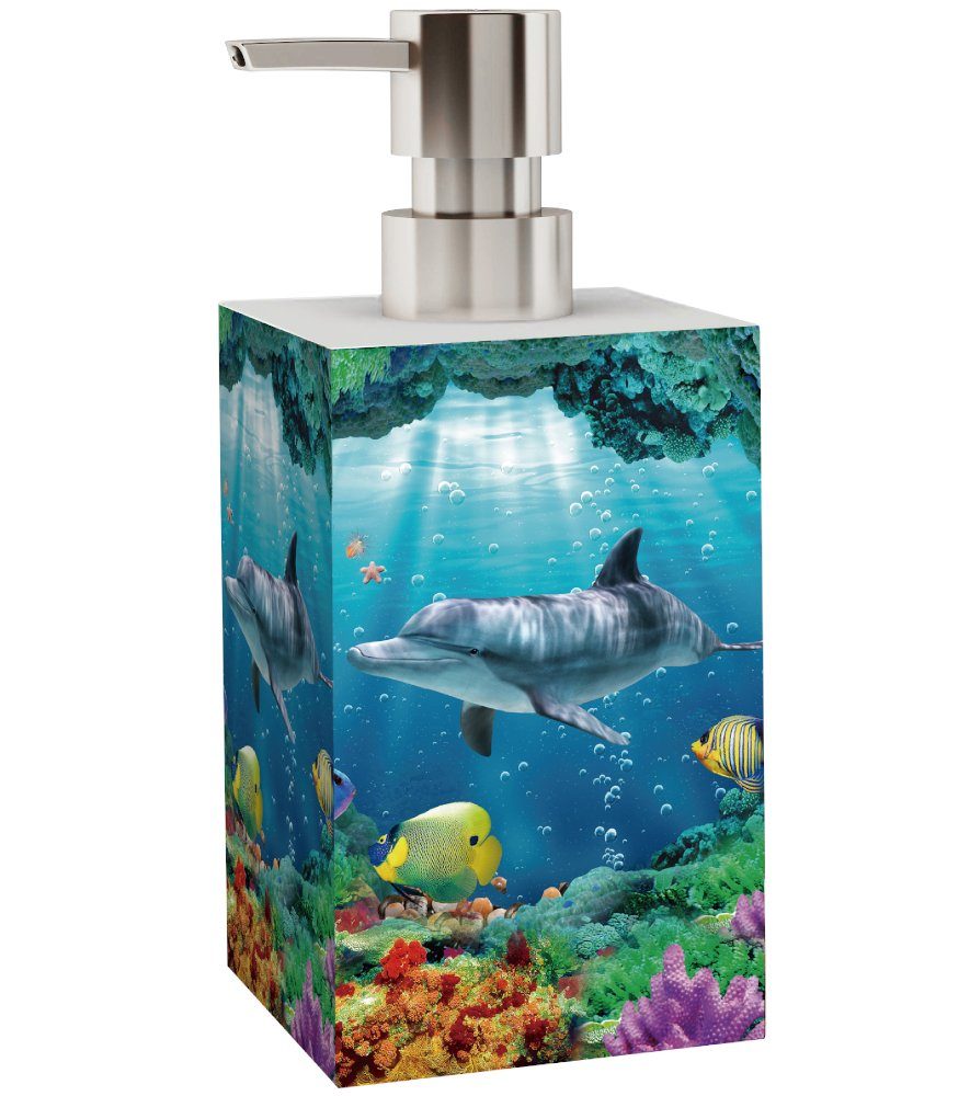 Sanilo Seifenspender Delphin Korallen, modernes & stylisches Design, stabile Pumpe, hochwertig