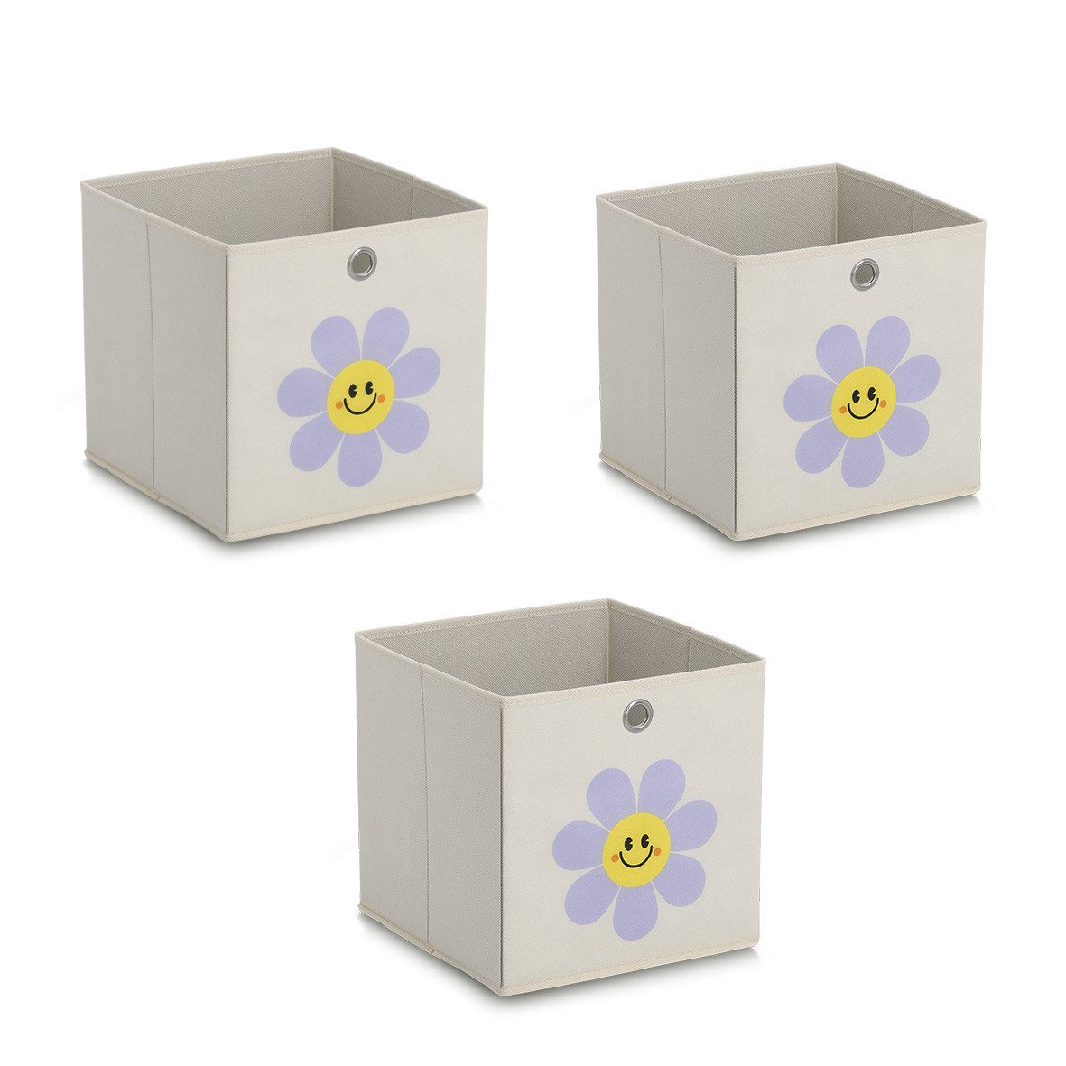 Zeller Present Aufbewahrungsbox Aufbewahrungsbox-Set, Vlies, 3tlg. (Set, 3 St), ca. 28x28x28 cm