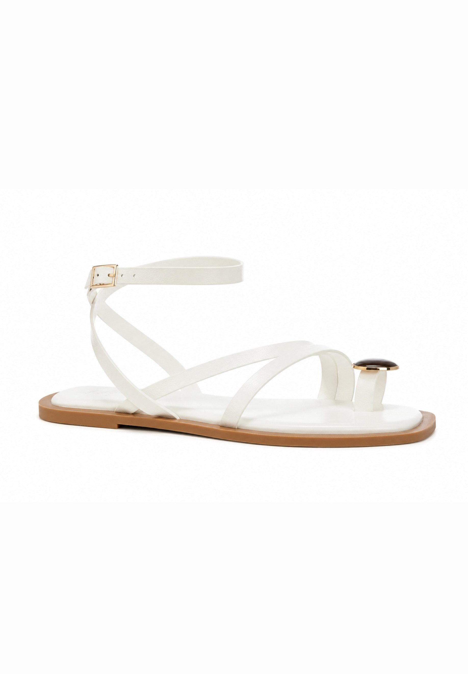 Day Vine Damen Riemchensandalen mit Zehenring, Schmuckdetail und Fesselriemen Sandalette