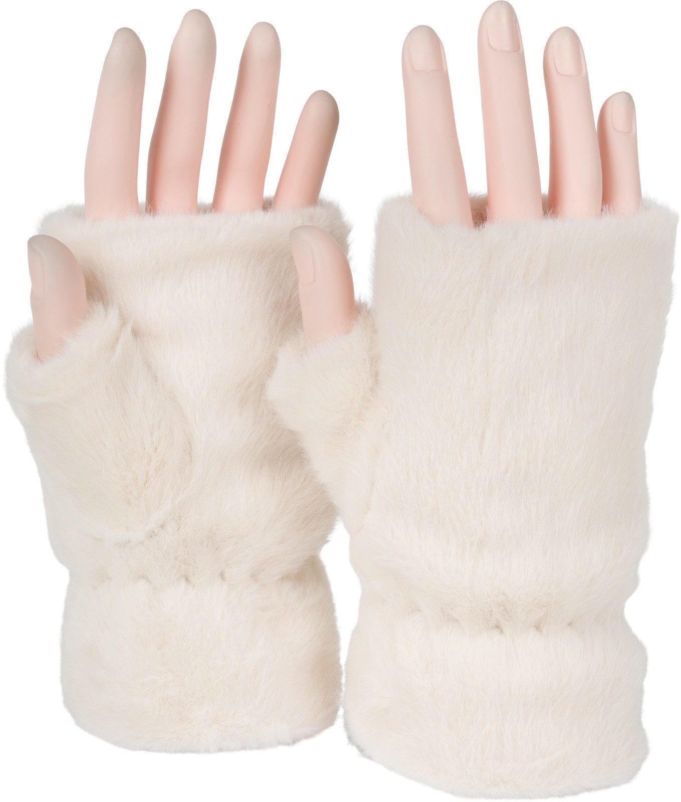 styleBREAKER Fleecehandschuhe Fingerlose Перчатки Kunstfell Einfarbig (1-St)