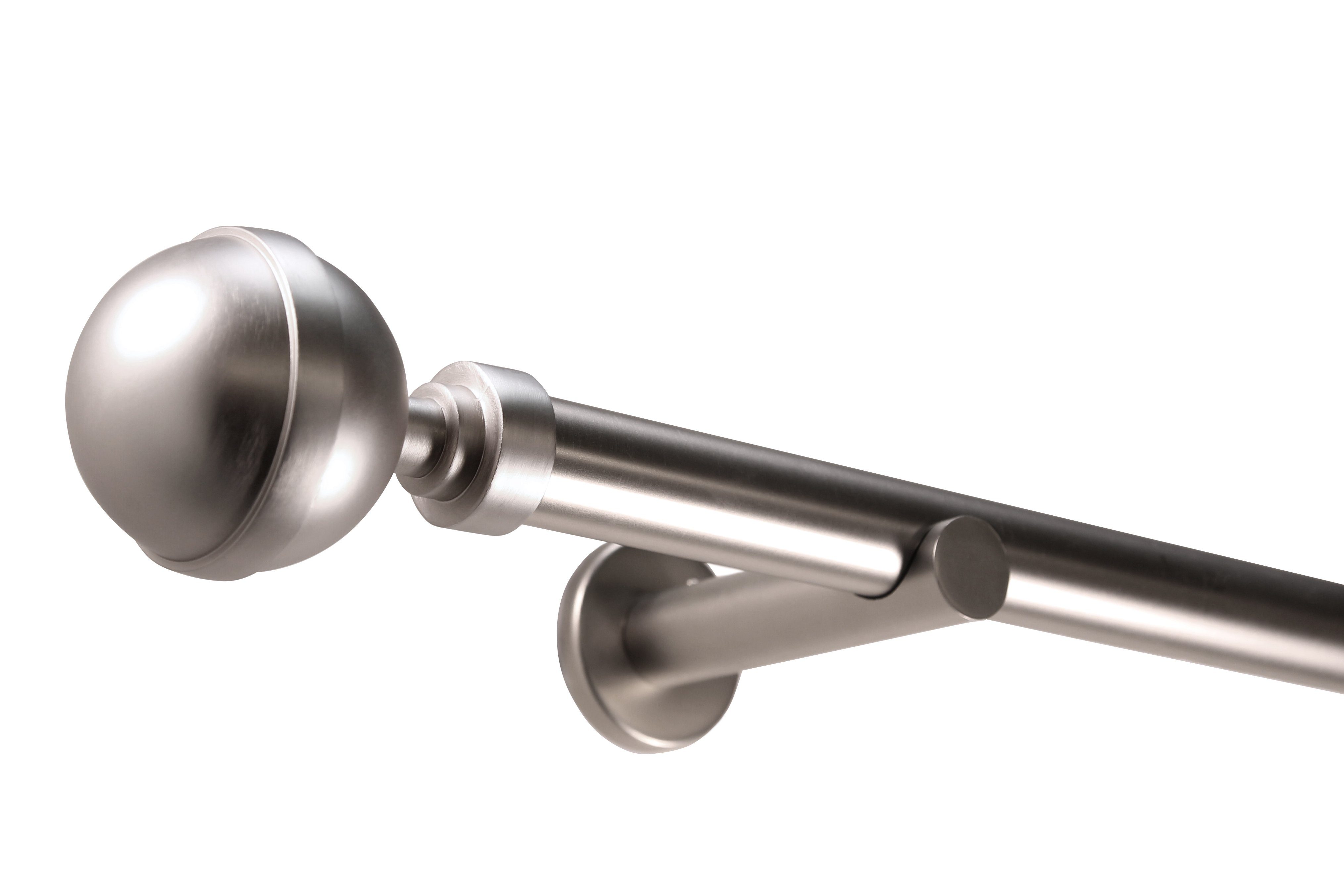Deco-Raum Gardinenstange Kugel in Edelstahl-optik, Ø 25 mm, 1-läufig, Wunsc günstig online kaufen