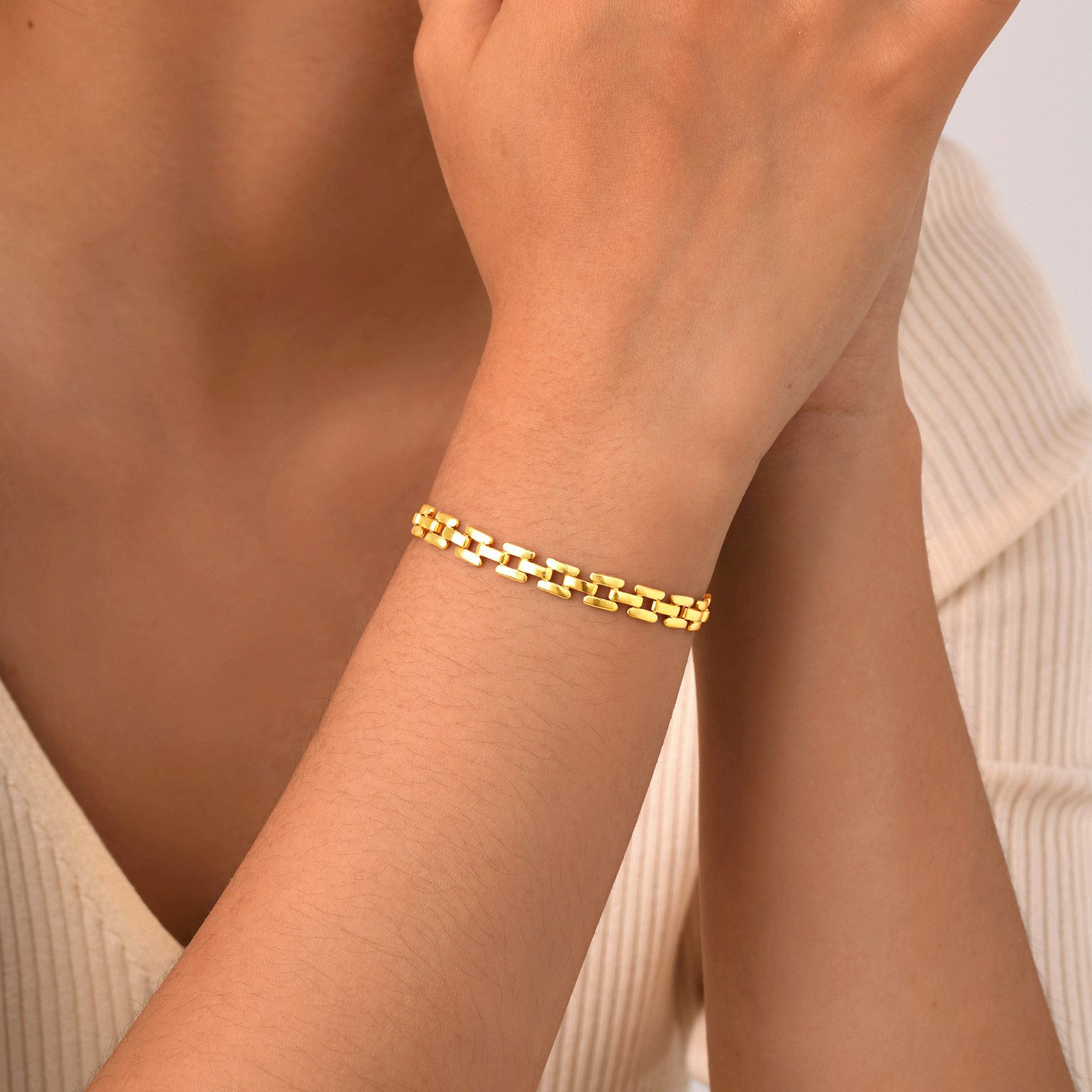 KARMA Armband Damen Edelstahl vergoldet Silber günstig online kaufen