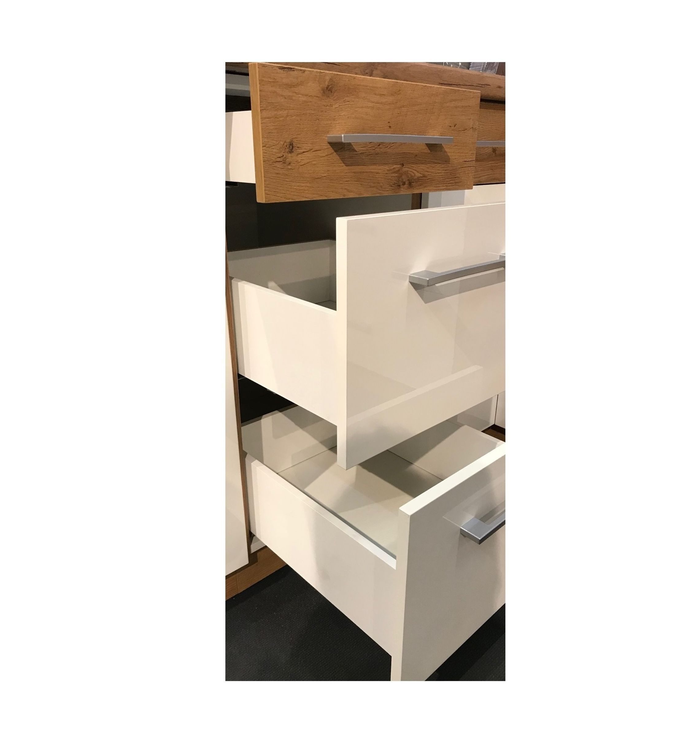 Küchen-Preisbombe Winkelküche Lara 210x260 Küche Küchenzeile Einbauküche Eckküche Grau+Weiss – Bild 4 von 5
