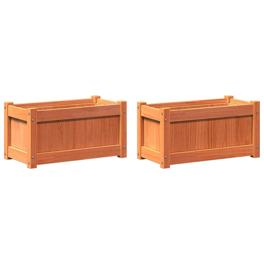 vidaXL Blumentopf Pflanzkübel 2 Stk. Wachsbraun günstig online kaufen