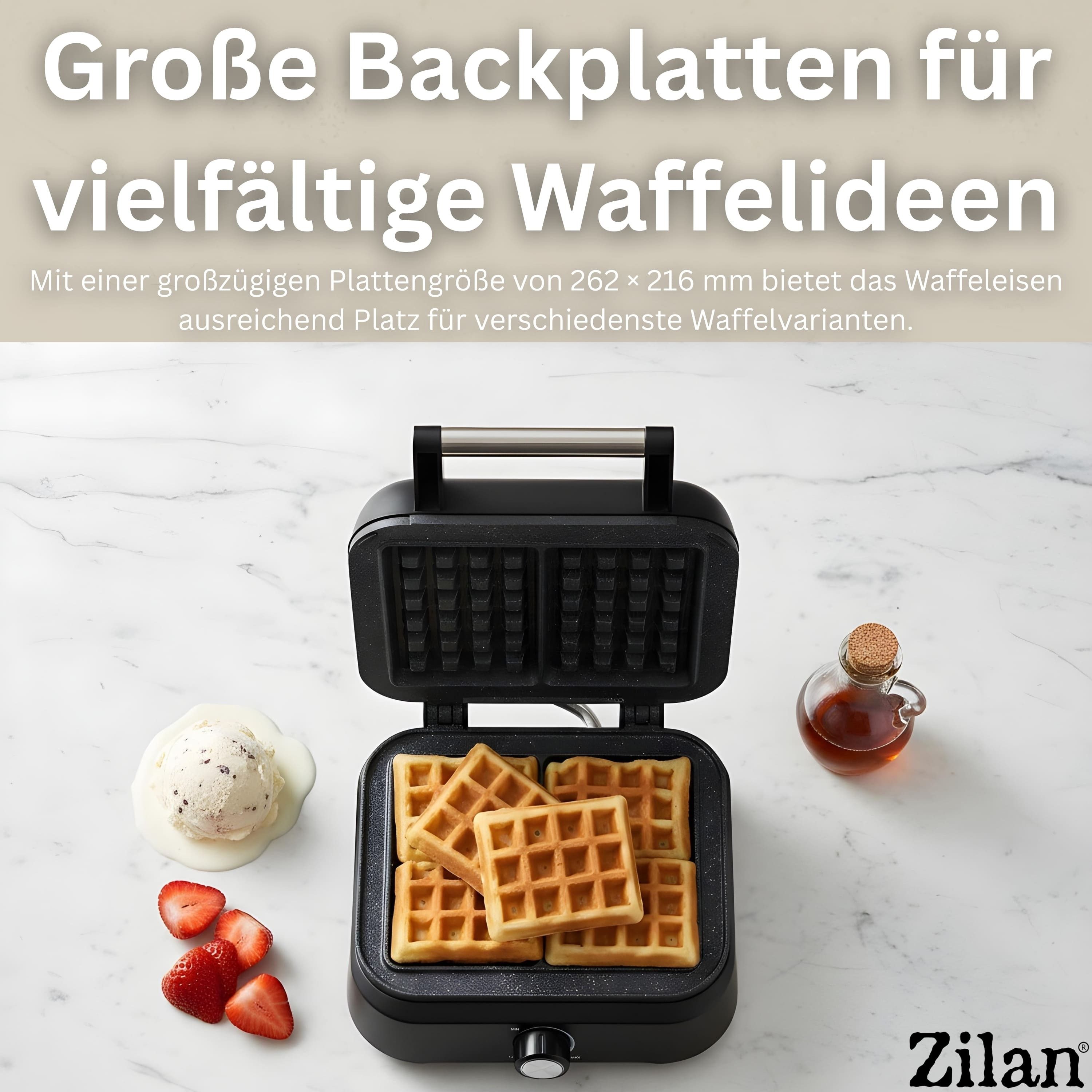 Zilan Waffeleisen ZLN-3959, 1500 W, Cool-Touch-Griff