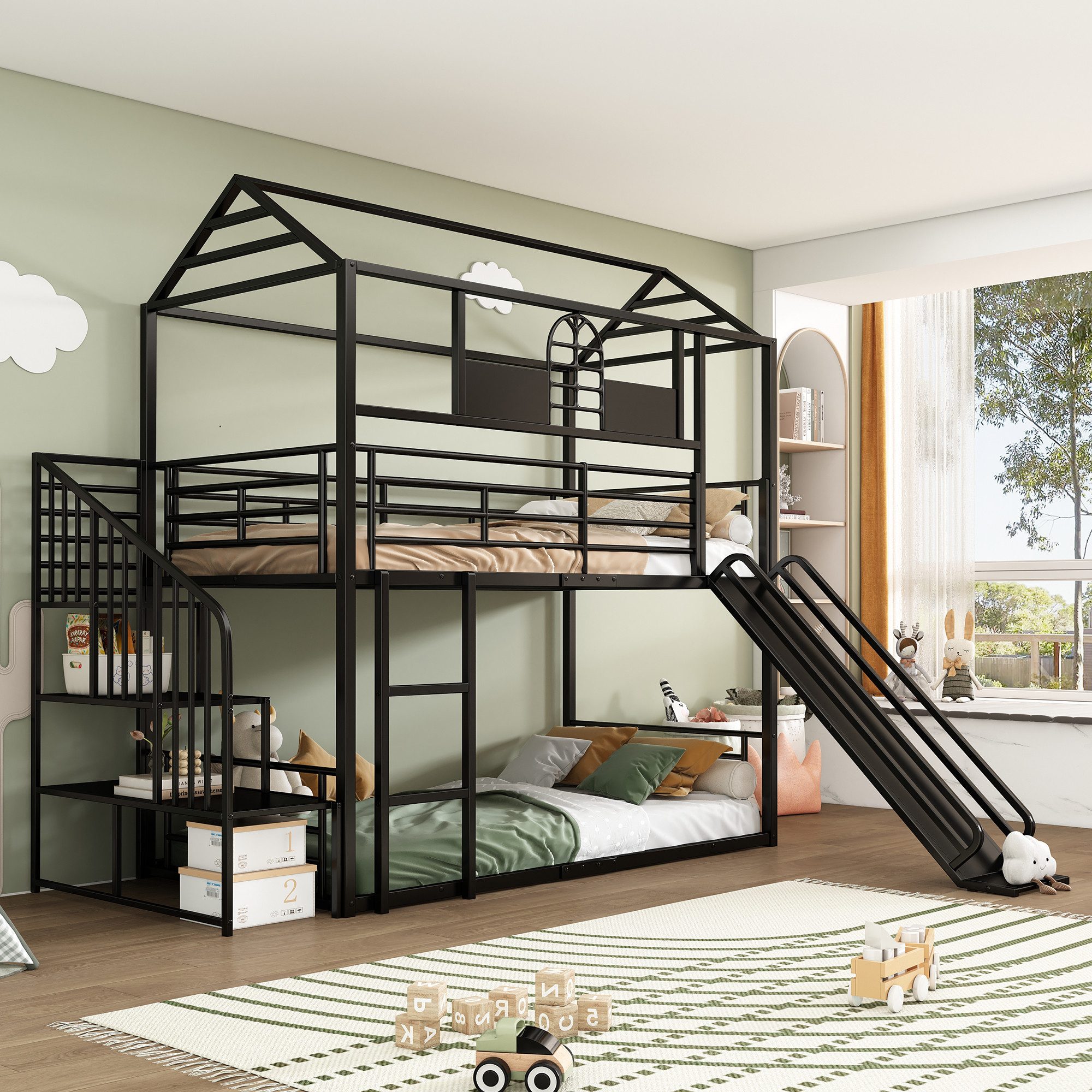 HAUSS SPOLE Etagenbett 90x200cm mit Dach günstig online kaufen