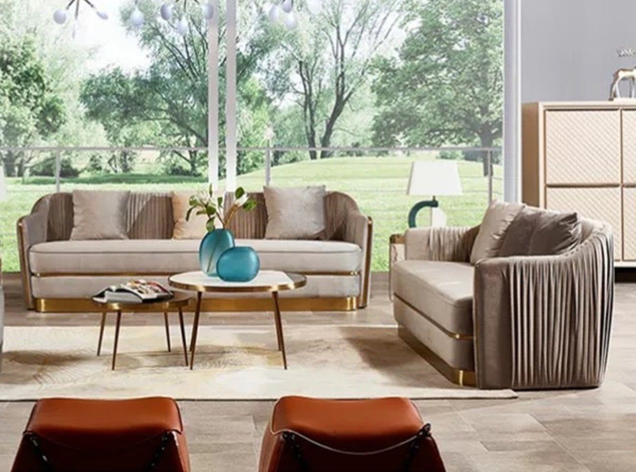 Leder Sofa Sitz Couchen Polster Wohnzimmer-Set, 3+2 Garnitur Couch JVmoebel Polster
