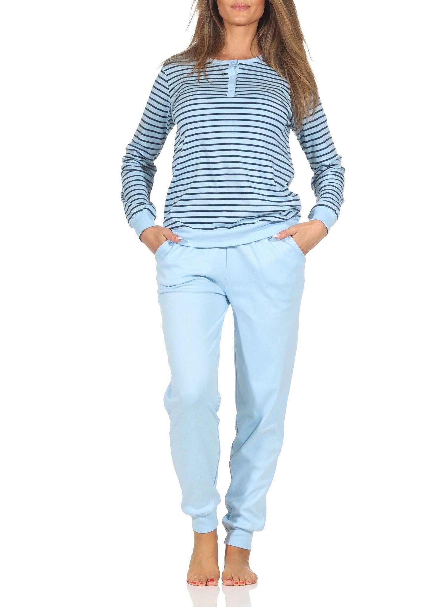 Normann Pyjama Normann Damen Pyjama in Kuschel Interlock Qualität– auch in Übergröße