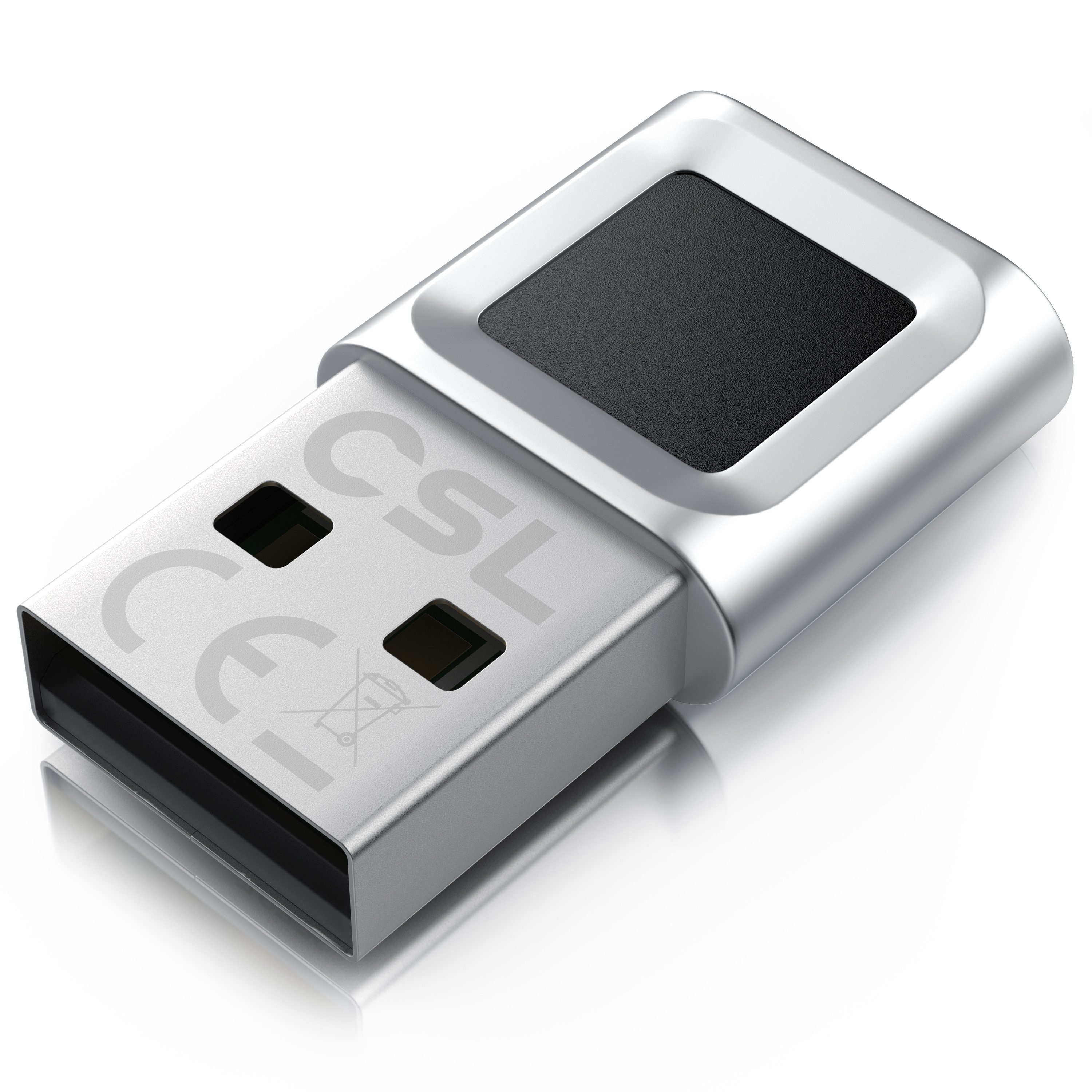 CSL Fingerabdrucksensor Fingerabdruckleser bis zu 10 IDs, biometrische Authentifizierung, (1-St), Windows 11 Hello Anmeldung, Plug & Play, USB-A, 360° Rundumerkennung
