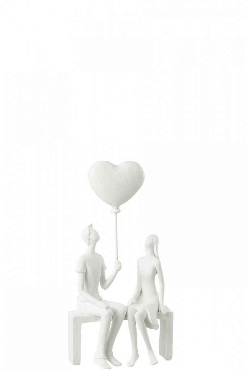 J-line Dekofigur J-Line Skulptur Paar sitzend, mit Herz Ballon 23,5cm