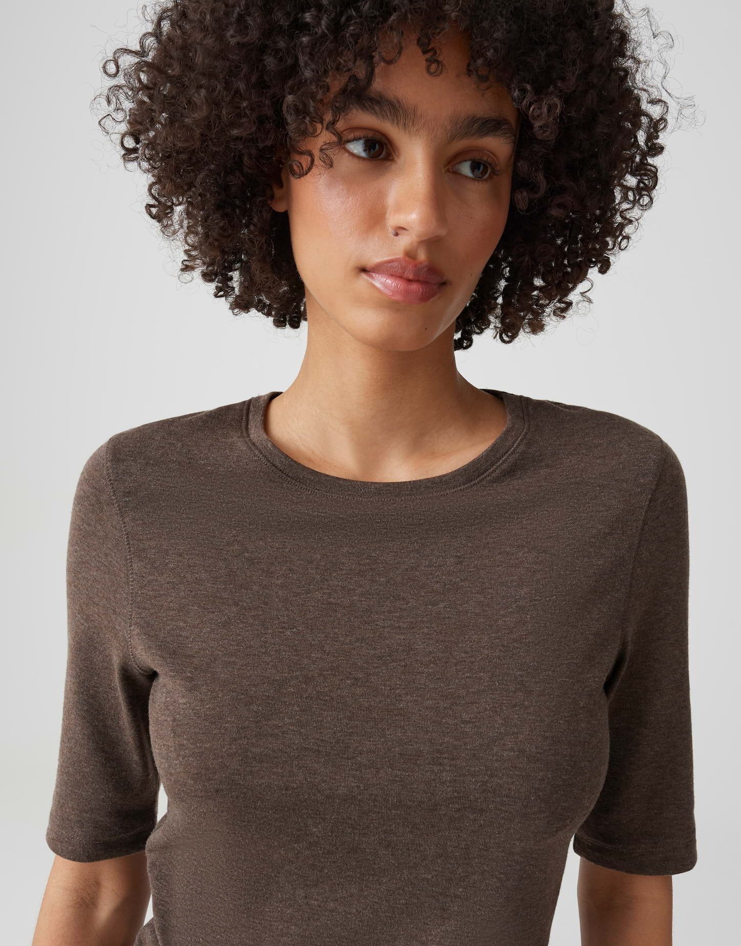 OPUS 3/4-Arm-Shirt mit feiner Mélange Slim Fit Vielseitig kombinierbar für casual Looks – Bild 4 von 5
